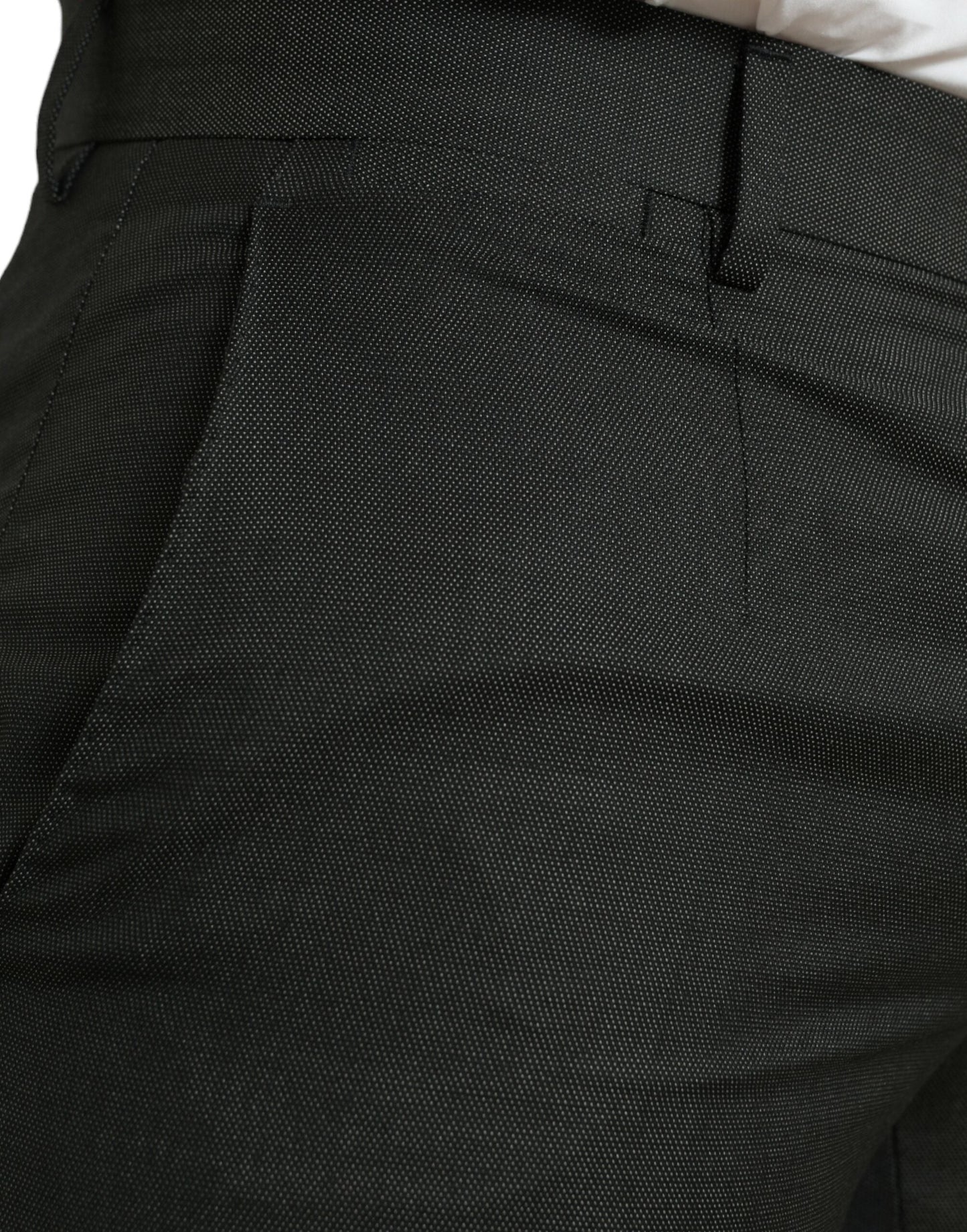 Dolce & Gabbana Dark Gray Stretch Slim Formal Men's Pants