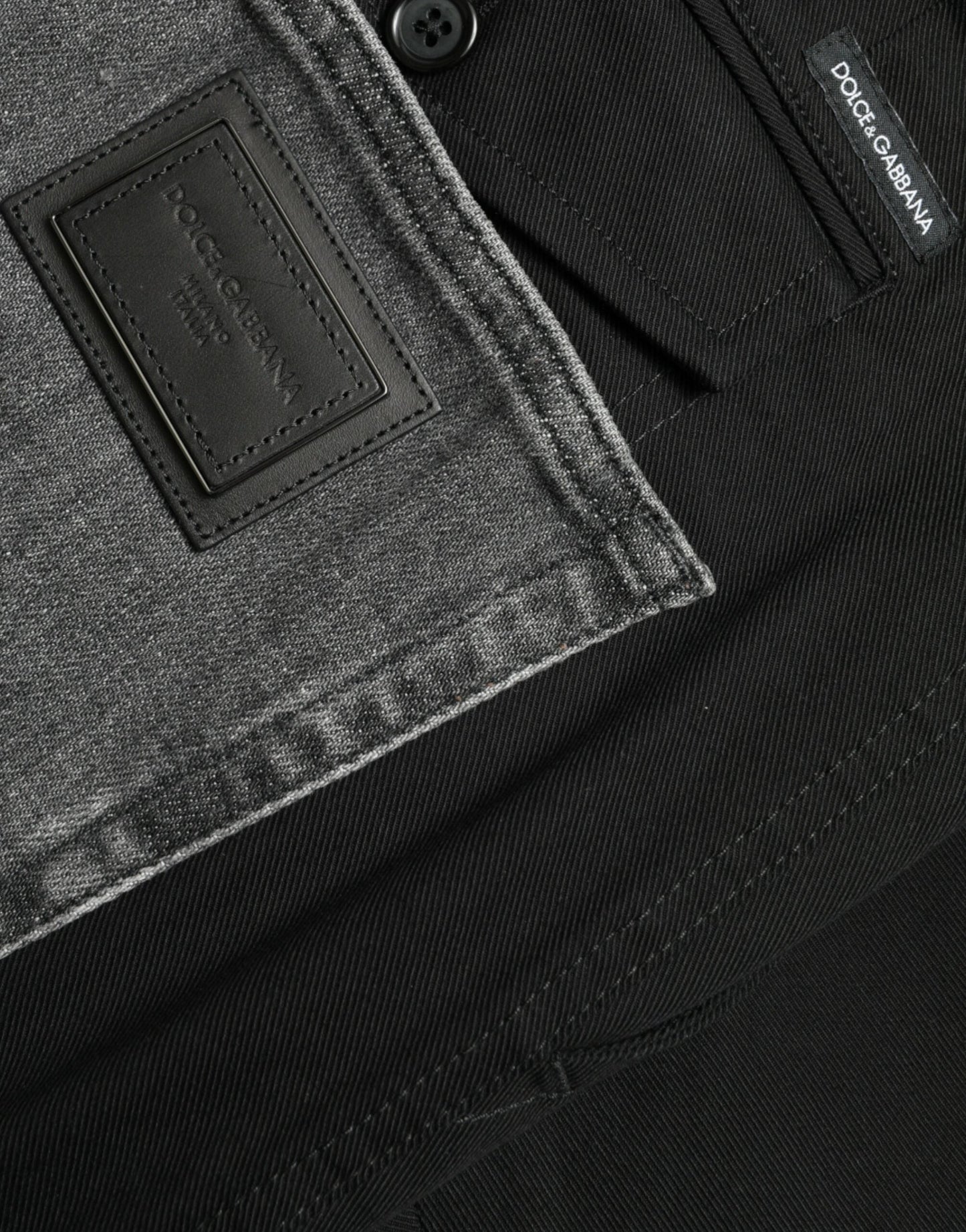 Dolce & Gabbana Black Gray slim Cotton Denim Men's Jeans