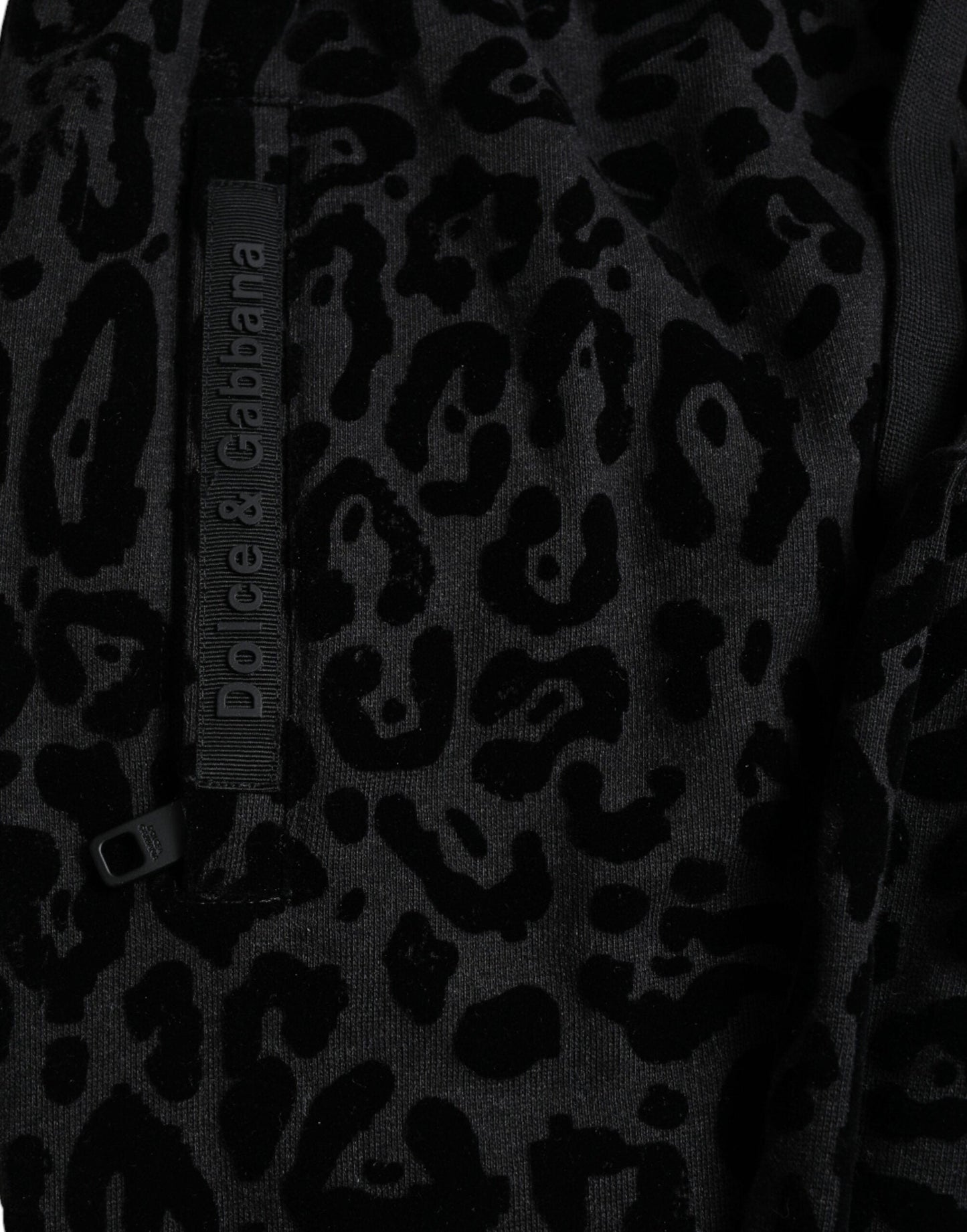 Dolce & Gabbana Black Leopard Cotton Slim Fit Jogger Men's Pants