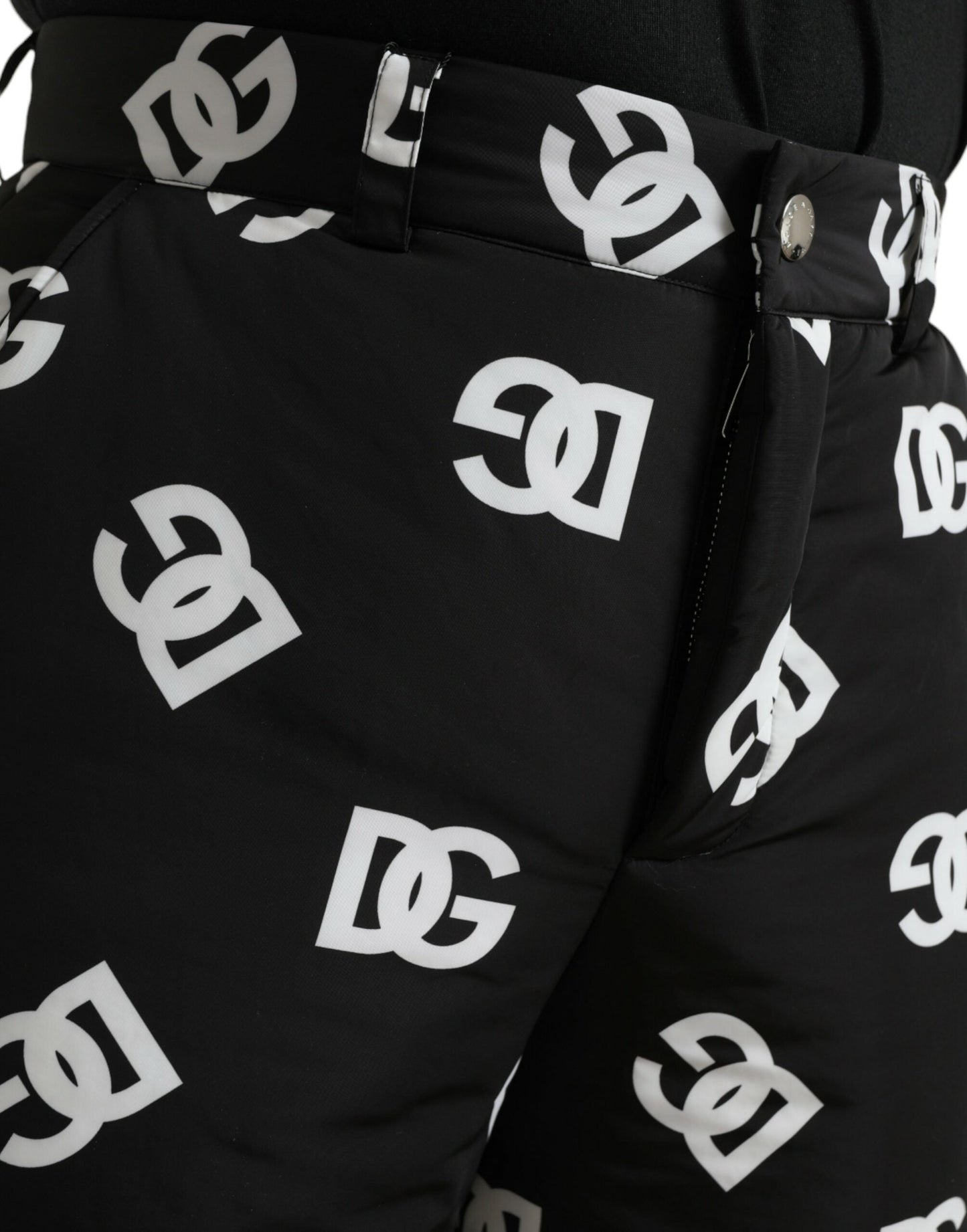 Dolce & Gabbana Black Logo DG Print Wide Leg Men's Pants