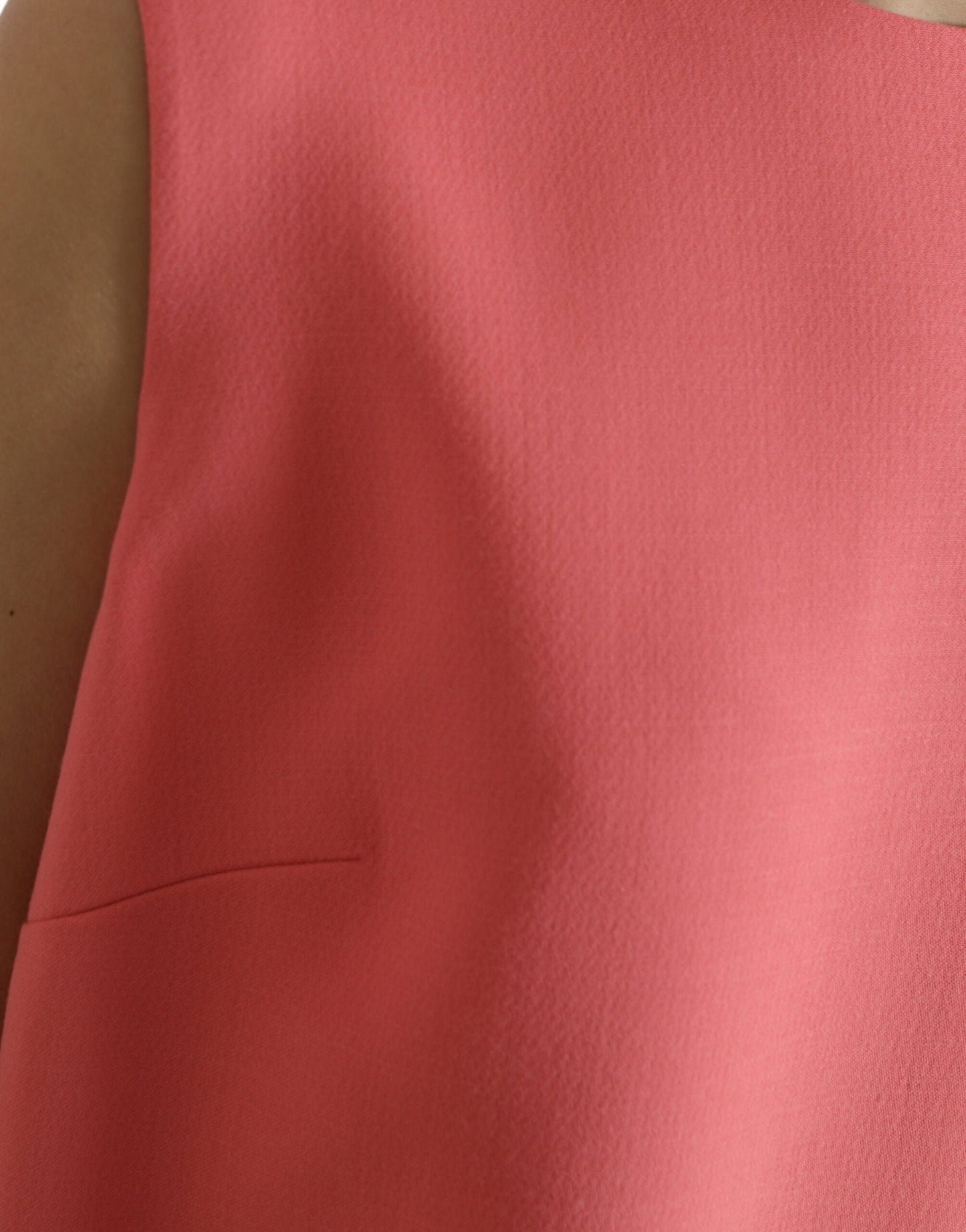Dolce & Gabbana Pink Virgin Wool Sleeveless Mini Women's Dress