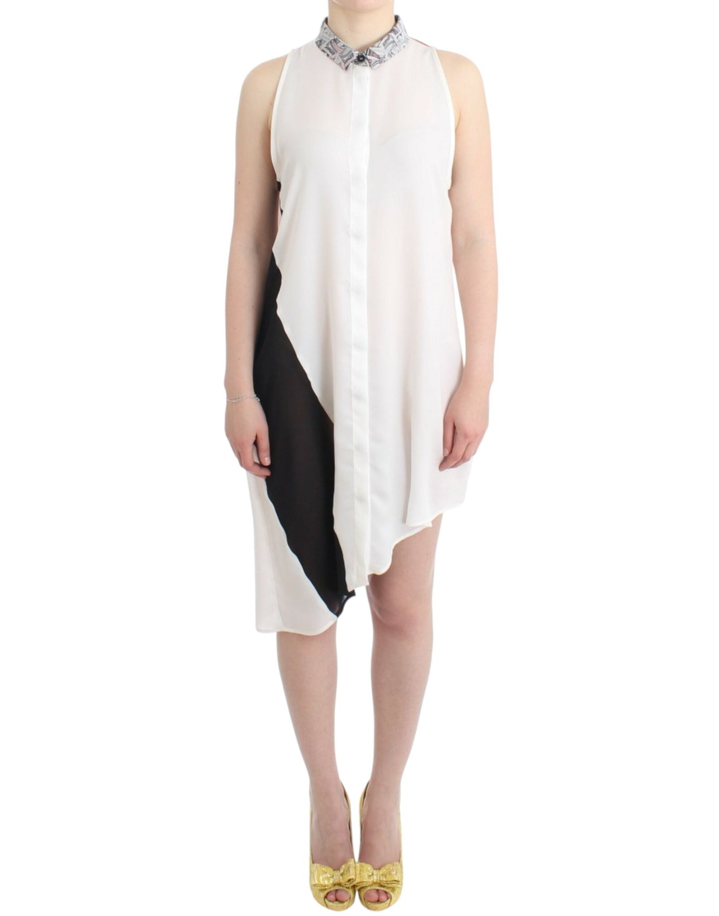 Costume National White shirt assymetric hem Women's dress