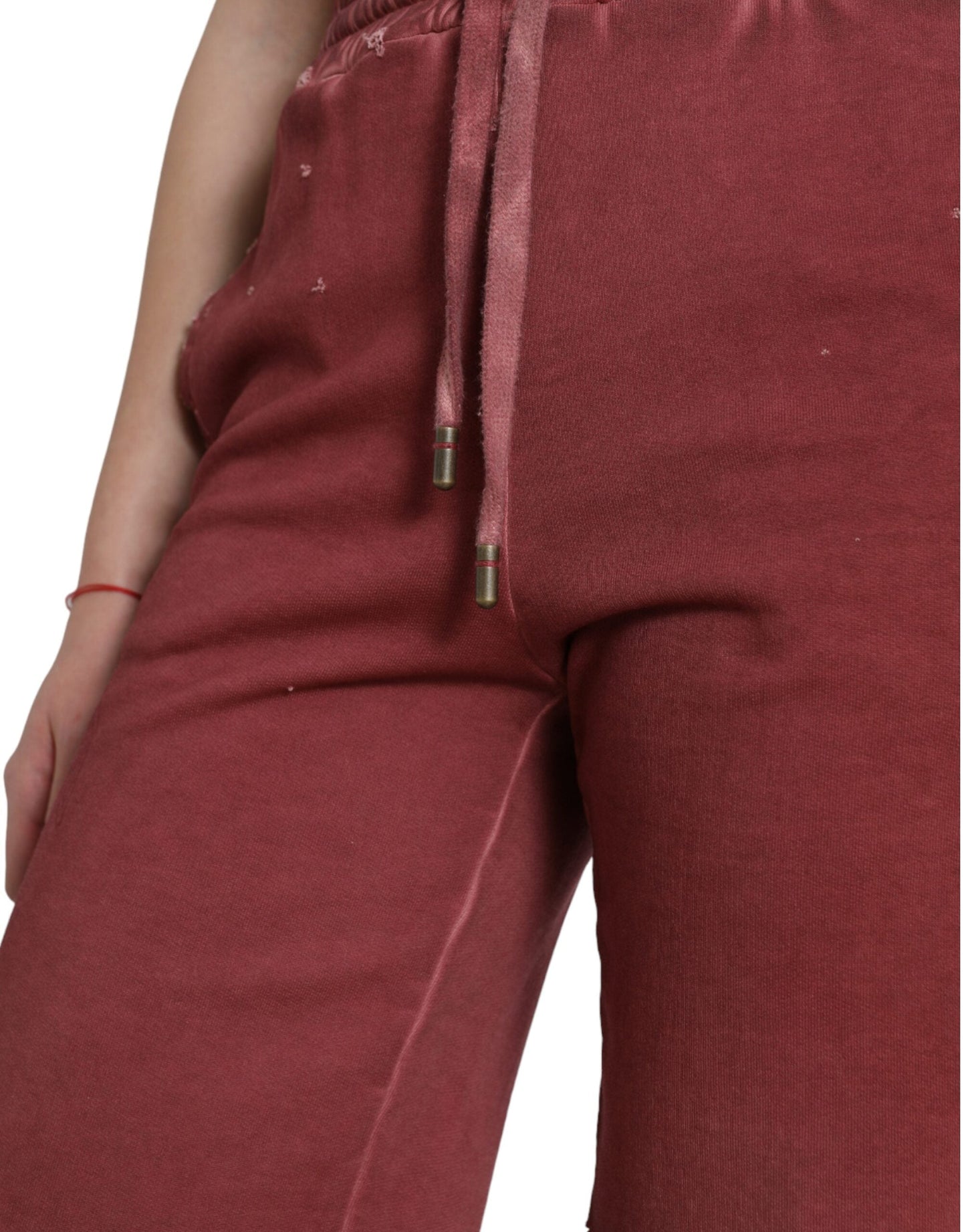 Dolce & Gabbana Maroon Cotton High Waist SweatWomen's Women's Shorts