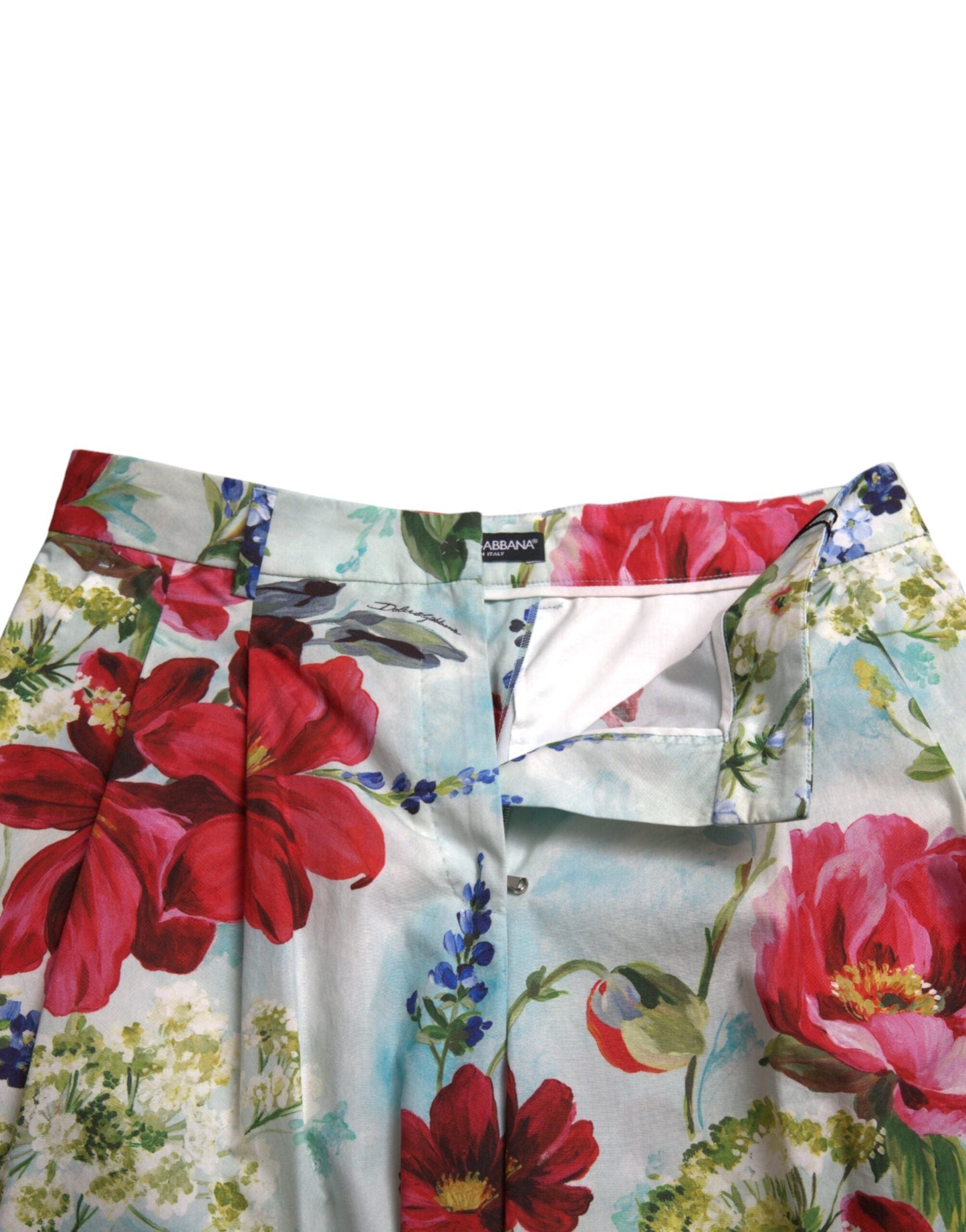 Dolce & Gabbana Multicolor Floral High Waist Wide Leg Women's Pants