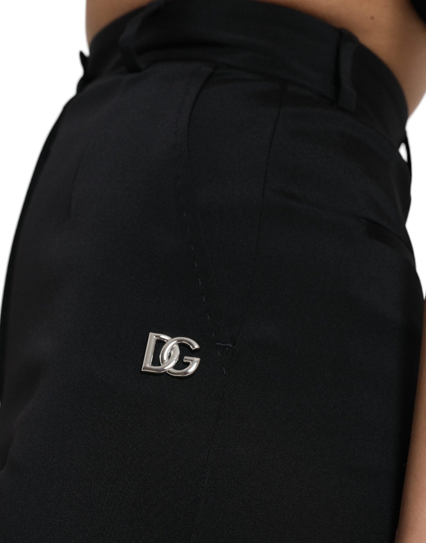 Dolce & Gabbana Black Wool Stretch High Waist Skinny Women's Pants