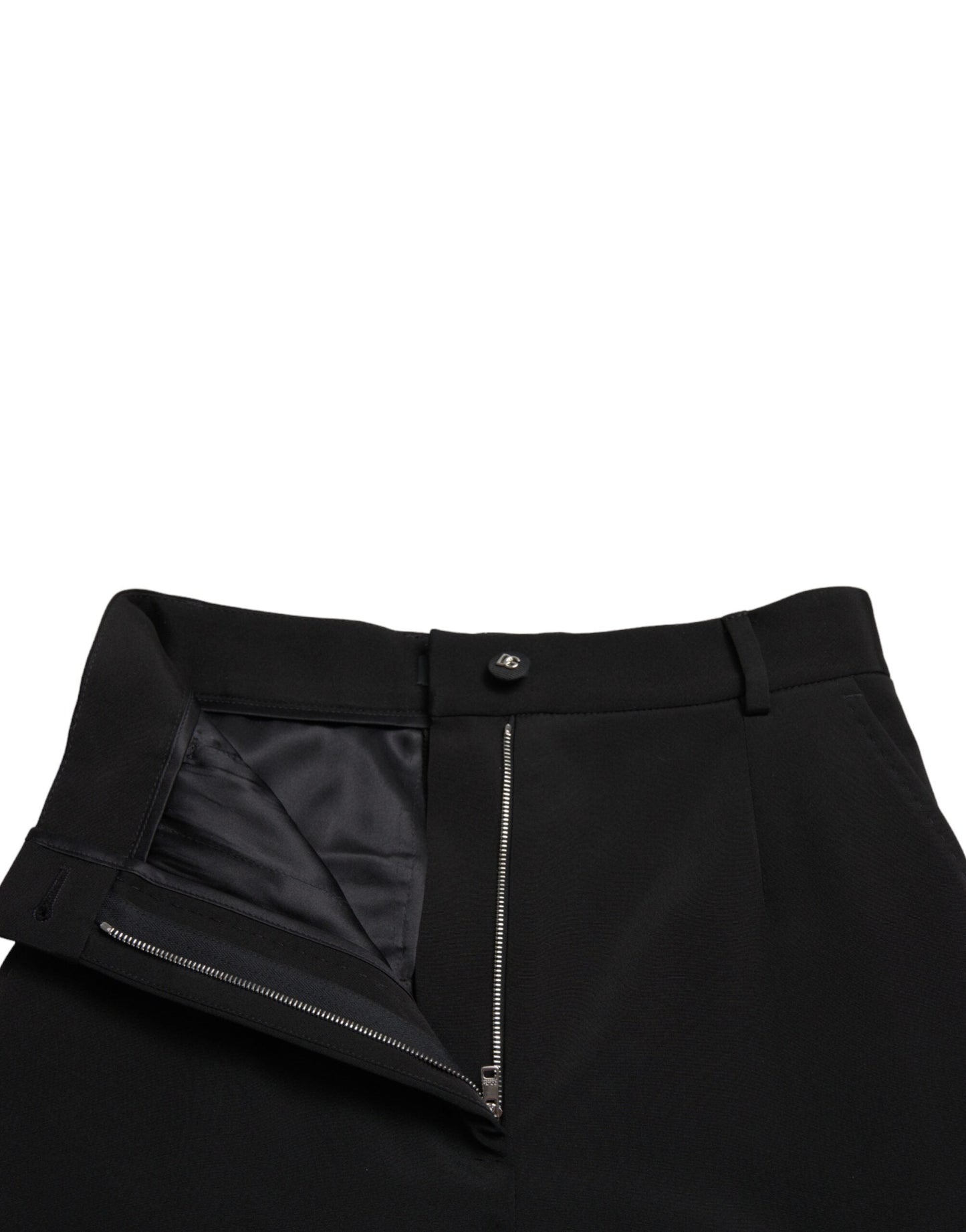 Dolce & Gabbana Black Wool Stretch High Waist Skinny Women's Pants