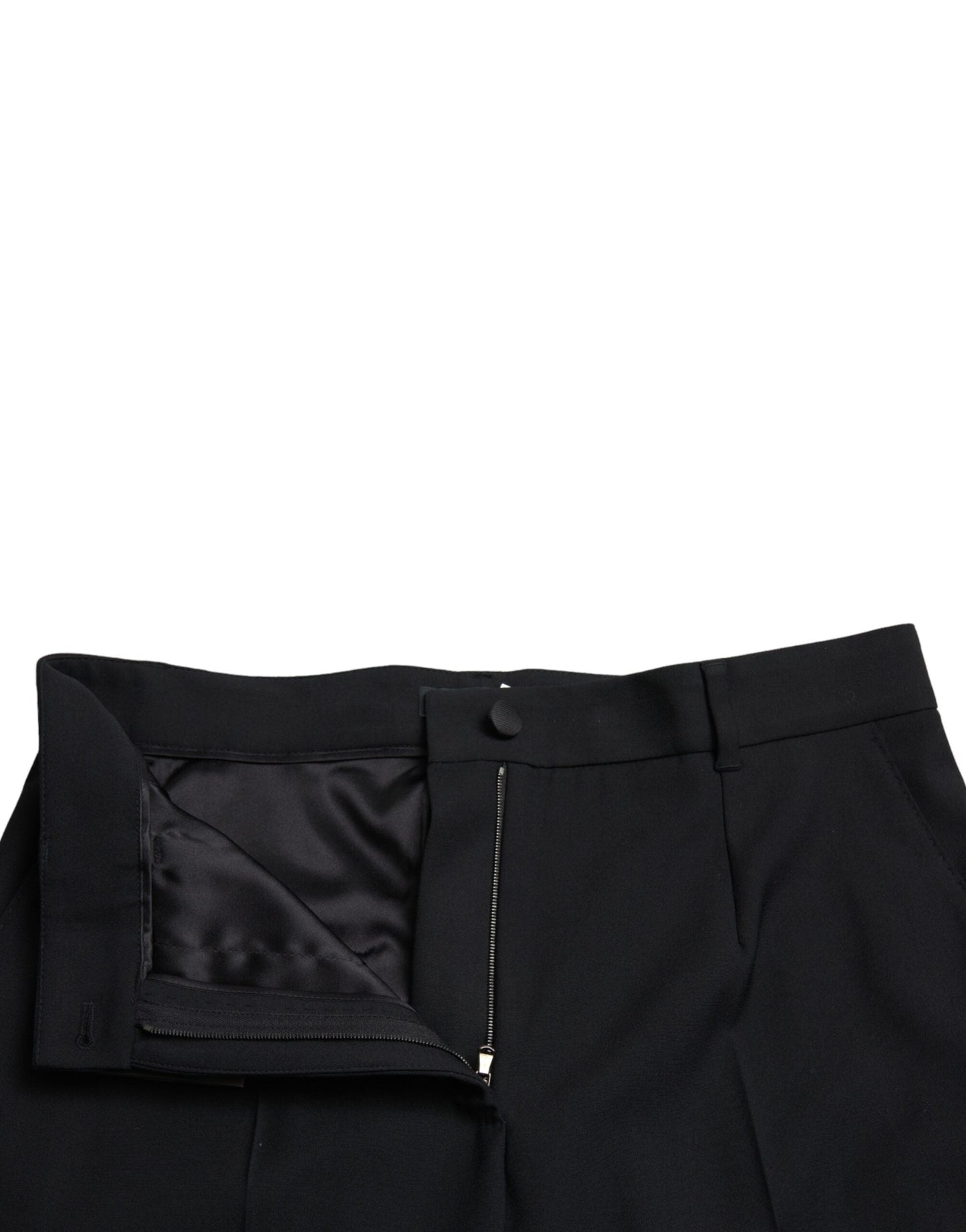 Dolce & Gabbana Black Wool High Waist Straight Women's Pants
