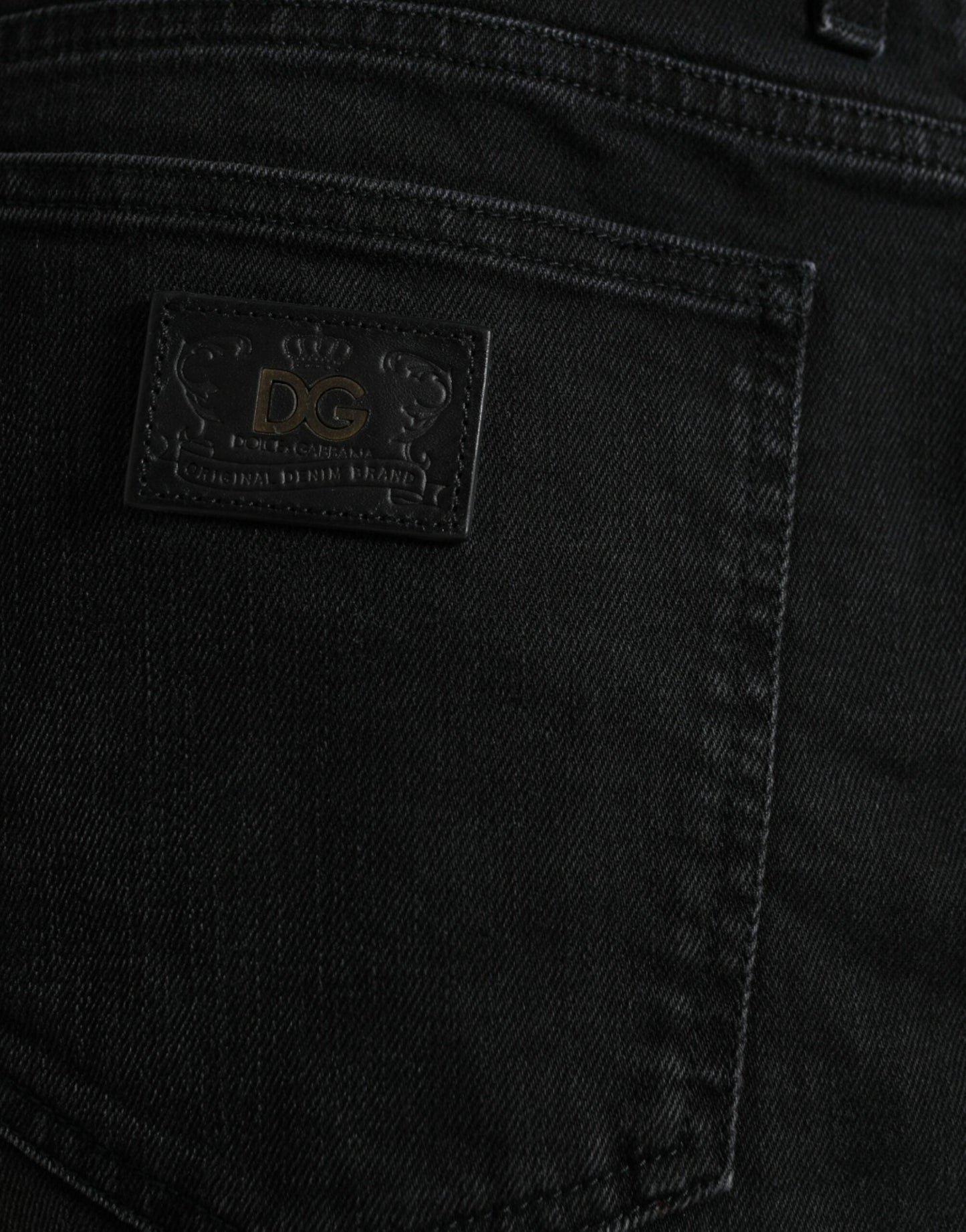 Dolce & Gabbana Black Cotton Stretch Bermuda Denim Men's Shorts