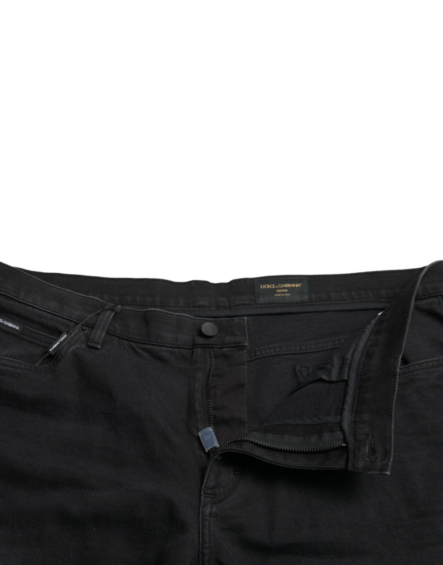 Dolce & Gabbana Black Cotton Stretch Bermuda Denim Men's Shorts