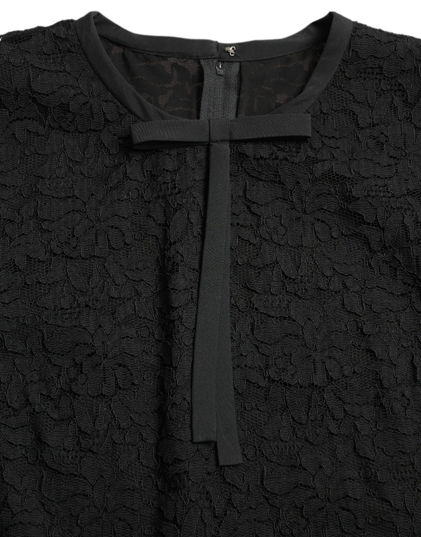 Dolce & Gabbana Black STAFF Blouse Floral Lace Nylon Women's Top