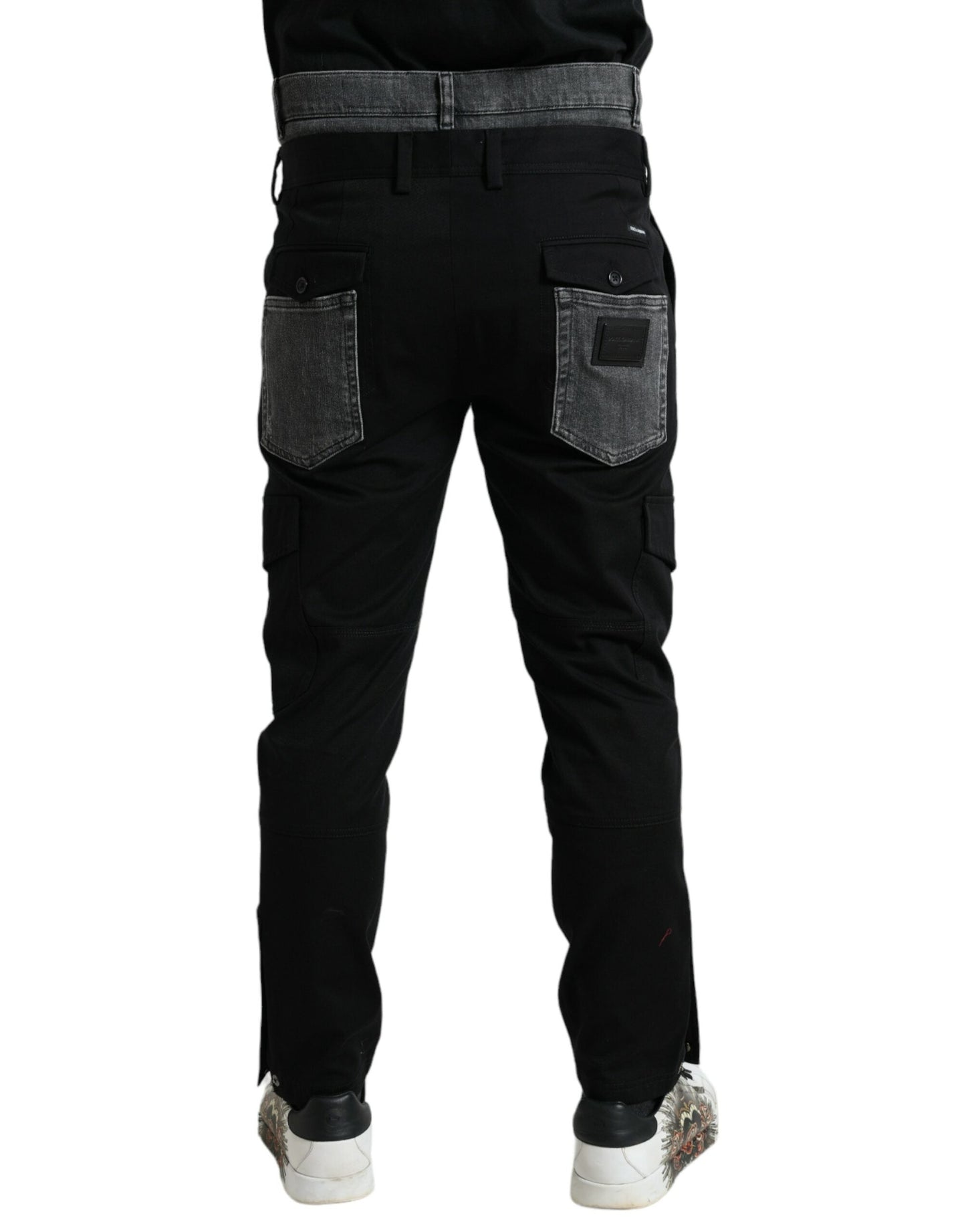 Dolce & Gabbana Black Gray Slim Cotton Denim Jeans Men's Pants