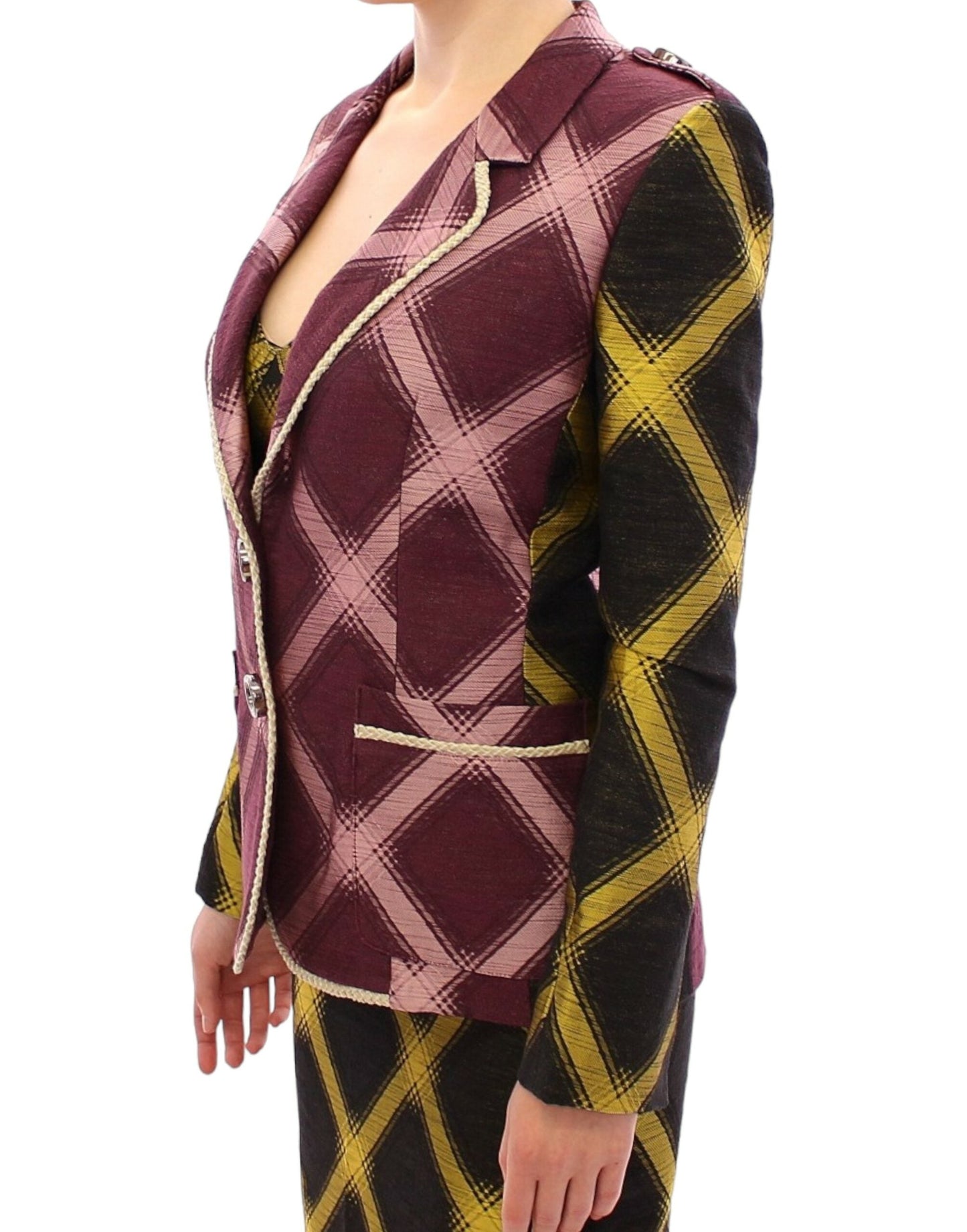 House of Holland Purple checkered blazer Women's jacket