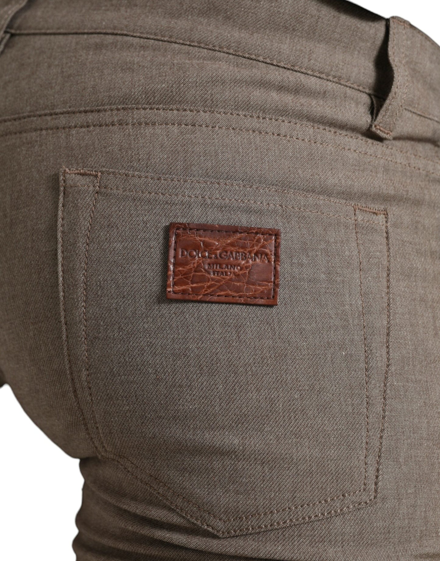 Dolce & Gabbana Brown Cotton Stretch Skinny Men Men's Pants