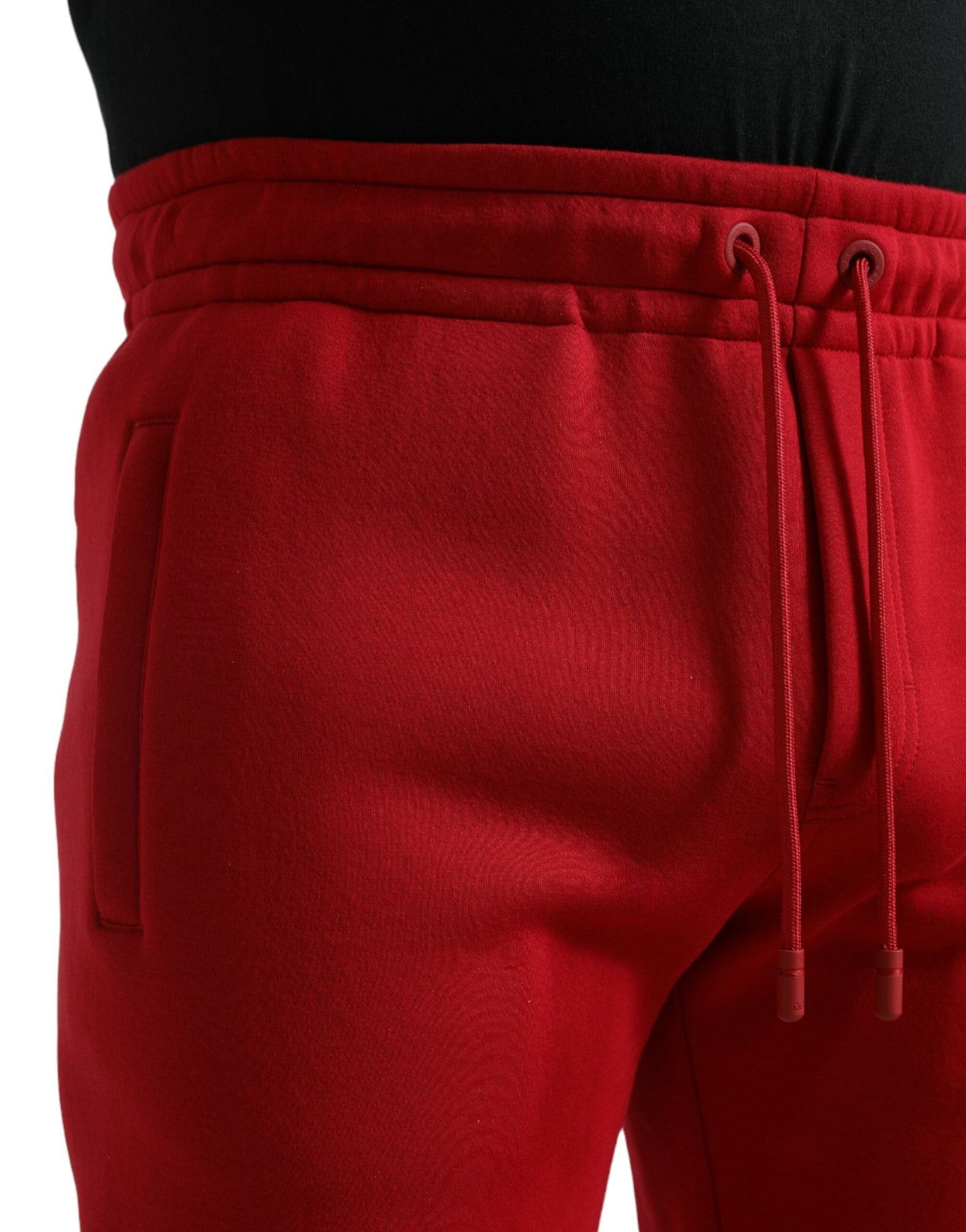 Dolce & Gabbana Red Cotton Blend Skinny Jogger Men's Pants