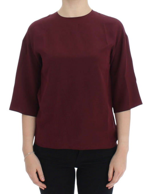Dolce & Gabbana Red 3/4 sleeve silk Women's blouse