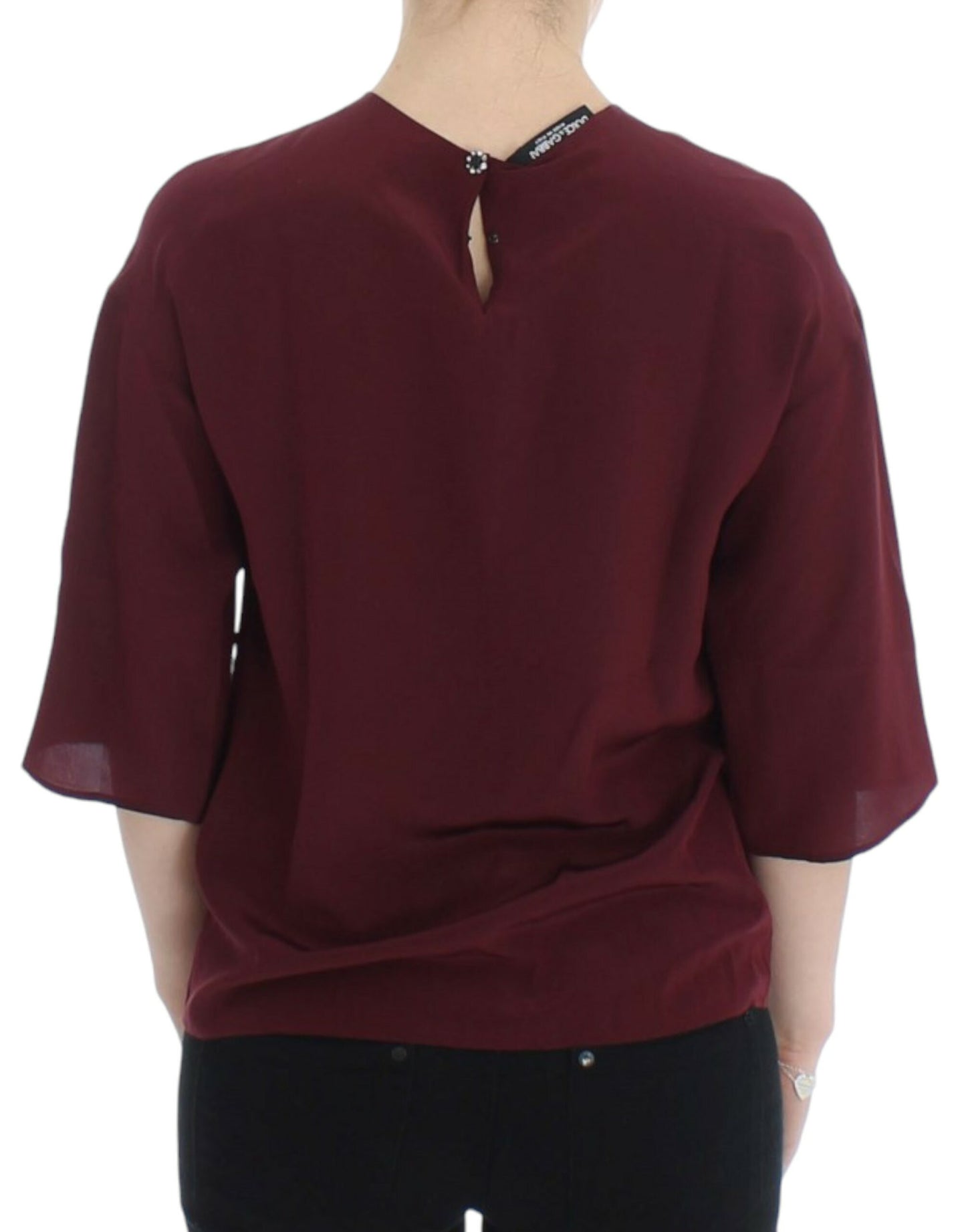 Dolce & Gabbana Red 3/4 sleeve silk Women's blouse