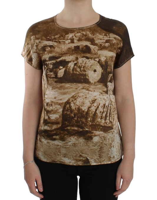 Dolce & Gabbana Brown Taormina silk Women's blouse