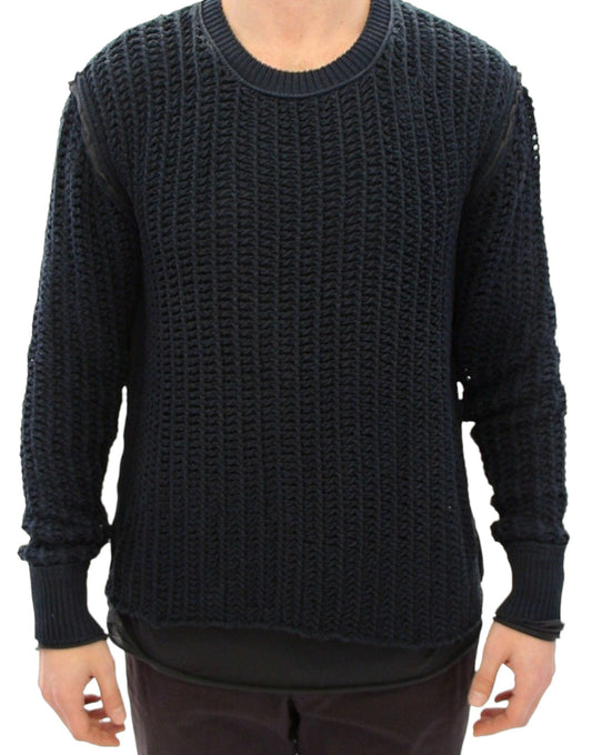 Dolce & Gabbana Blue Runway Netz Pullover Netted Men's Sweater
