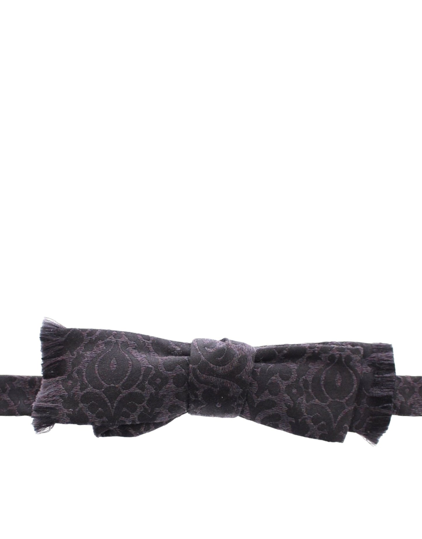 Dolce & Gabbana Gray Black Wool Bow Men's Tie