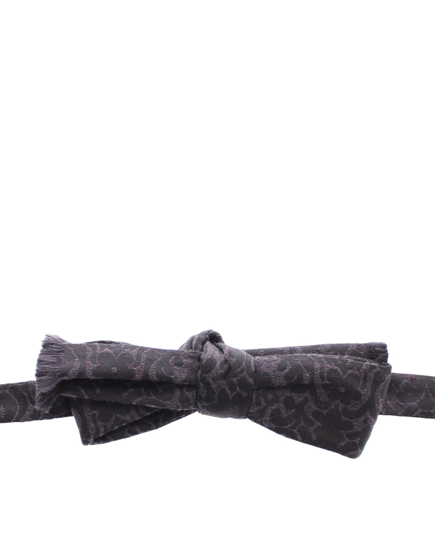 Dolce & Gabbana Gray Black Wool Bow Men's Tie