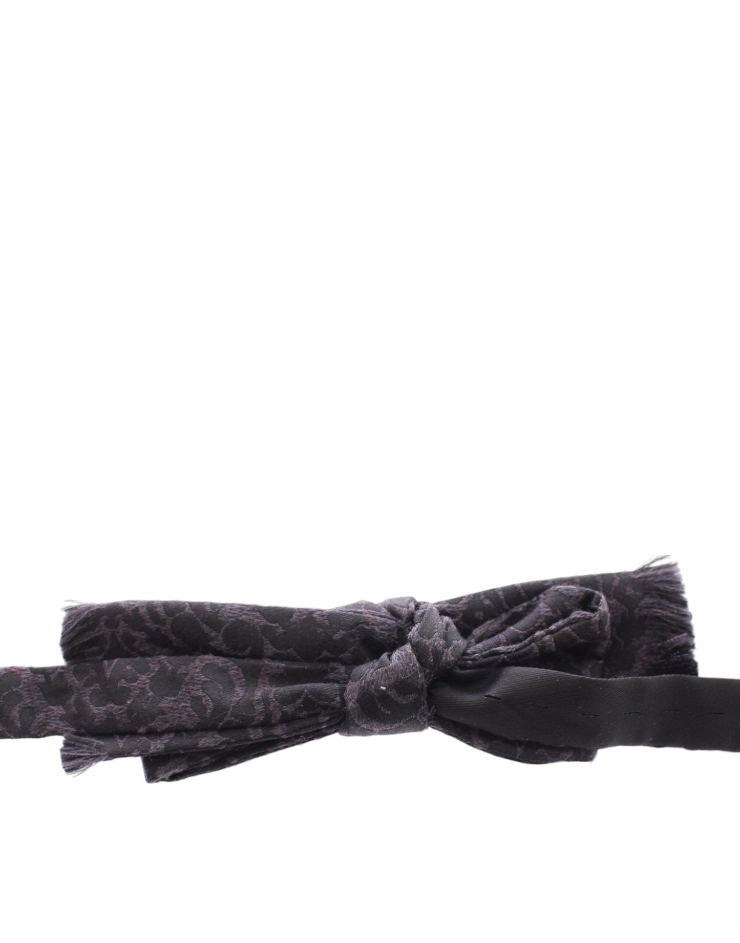 Dolce & Gabbana Gray Black Wool Bow Men's Tie