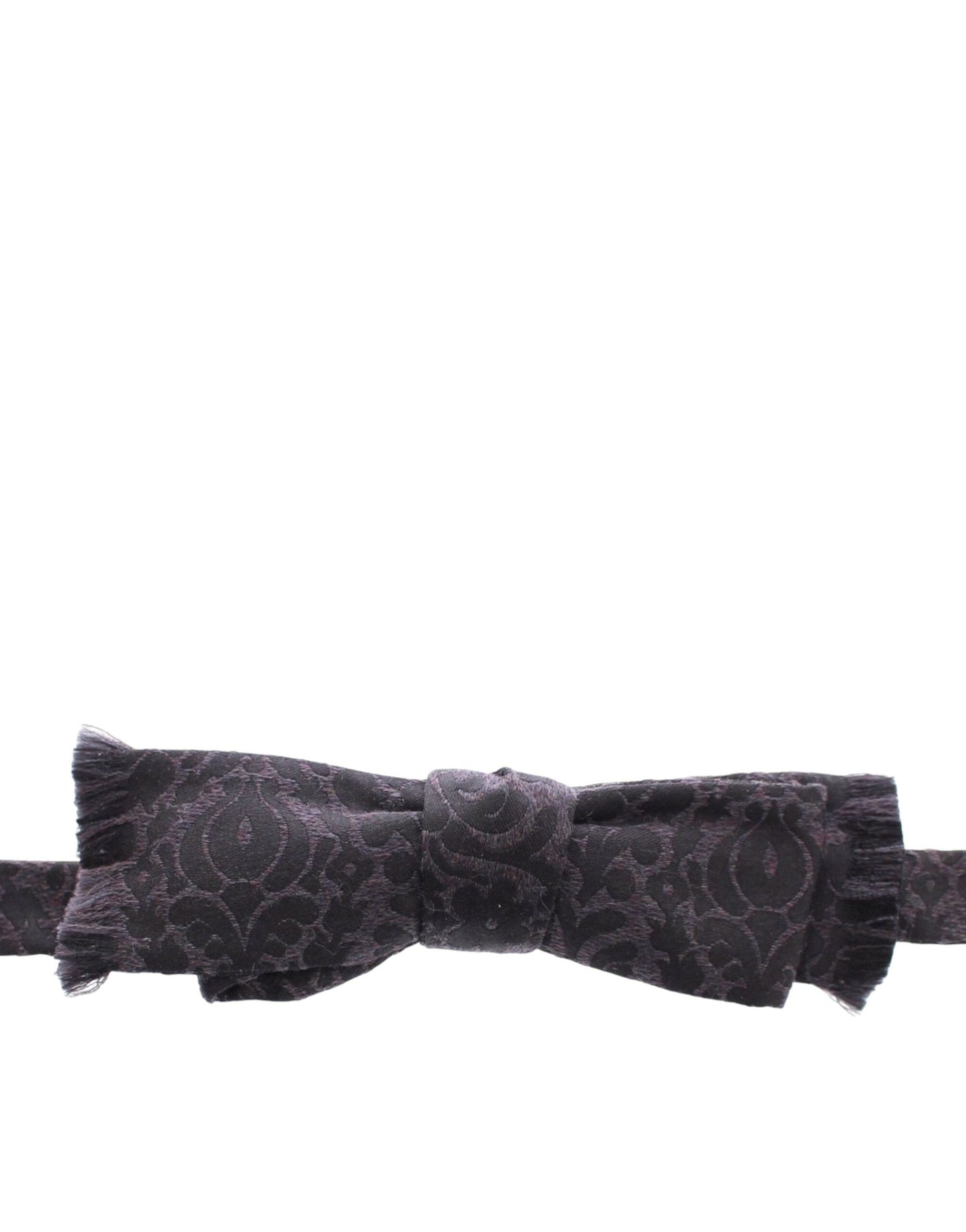 Dolce & Gabbana Gray Black Wool Silk Bow Men's Tie
