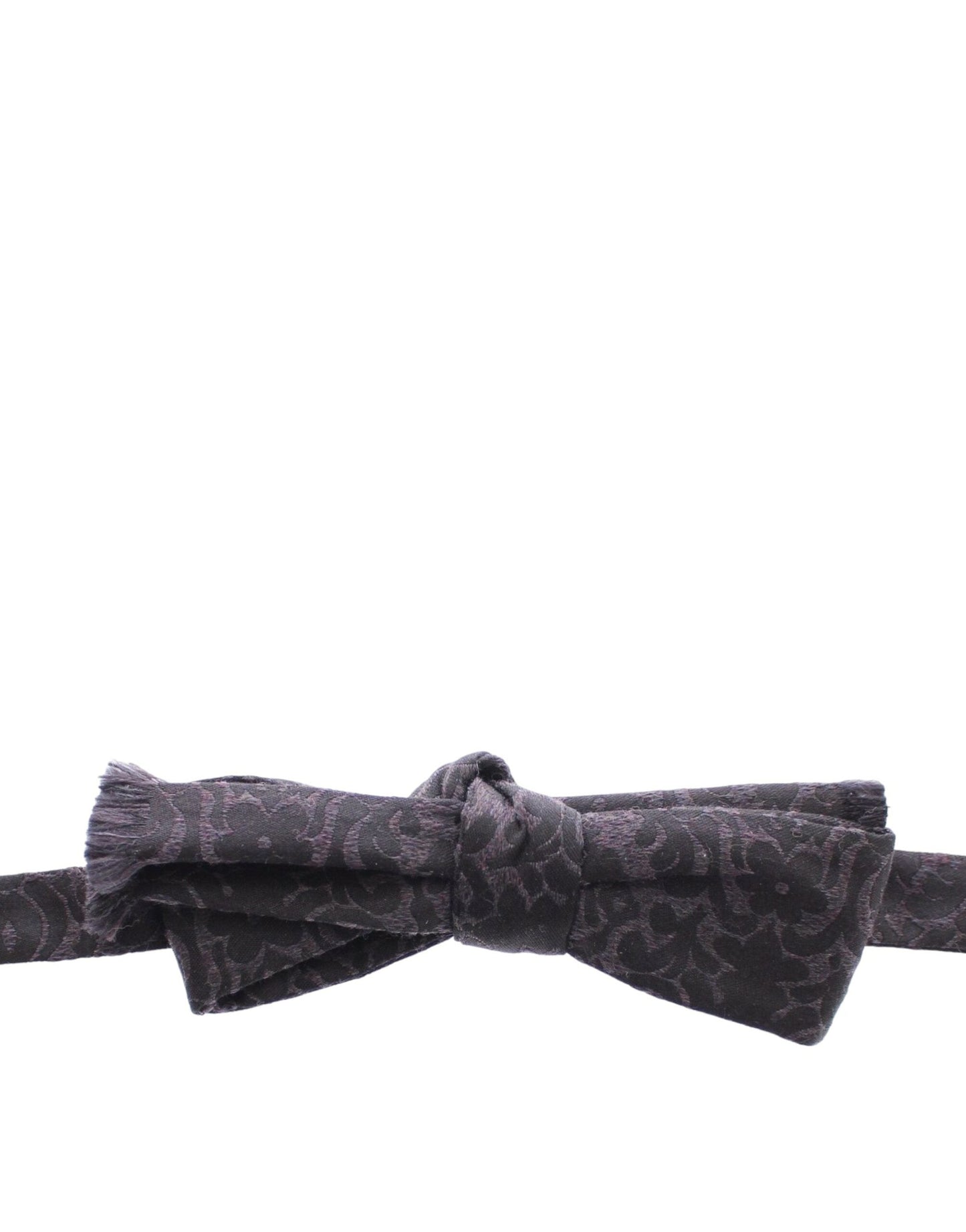 Dolce & Gabbana Gray Black Wool Silk Bow Men's Tie