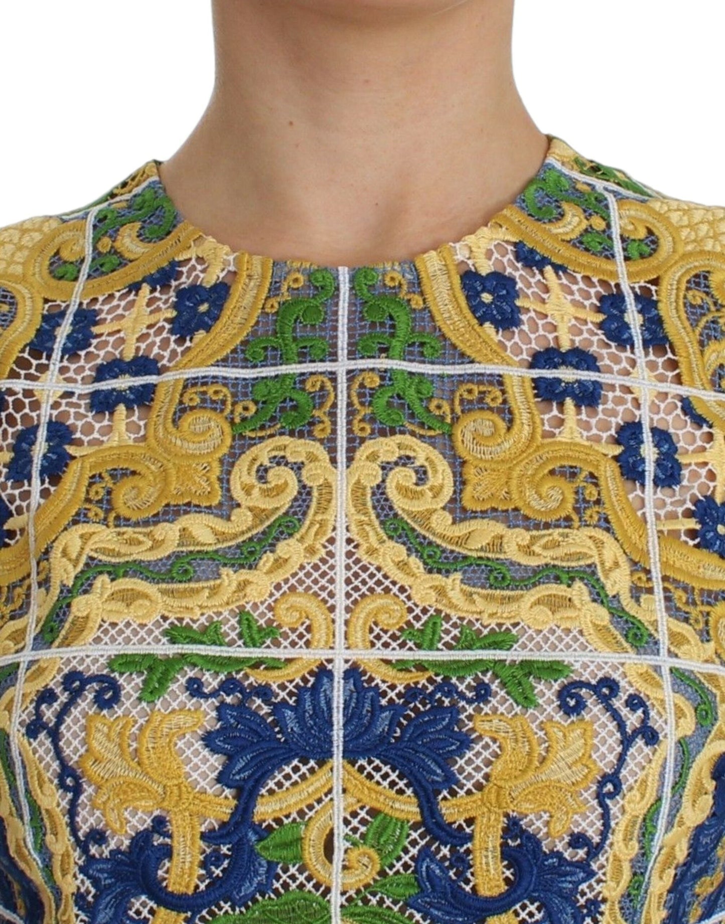 Dolce & Gabbana Multicolor Majolica Embroidered Women's Sweater