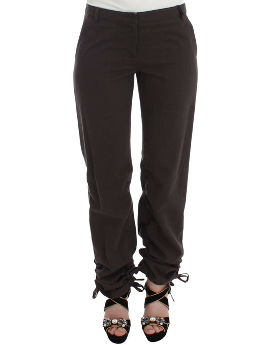 Ermanno Scervino Brown Chinos Casual Dress Pants Women's Khakis