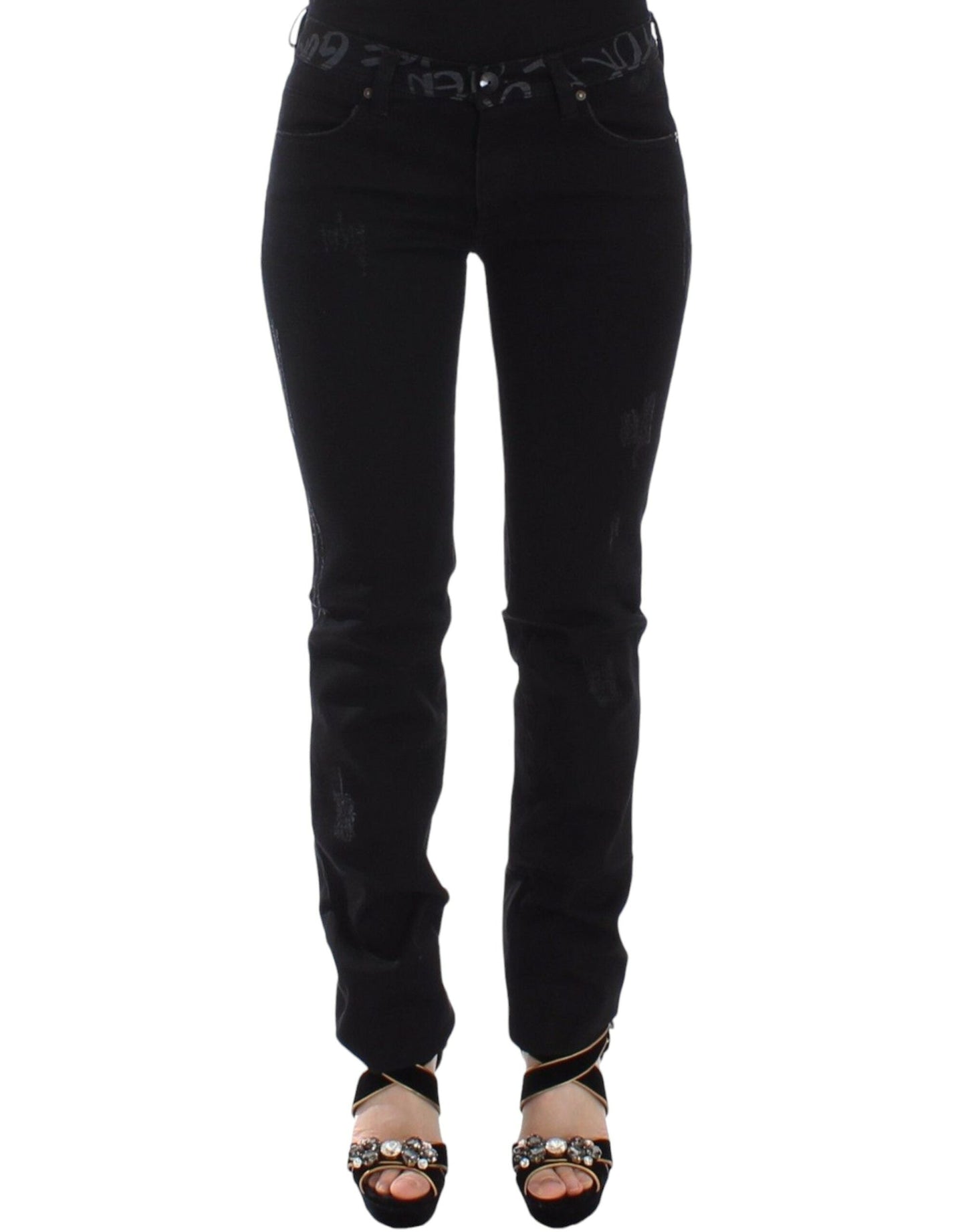 Ermanno Scervino Black Slim Jeans Denim Pants Skinny Women's Stretch