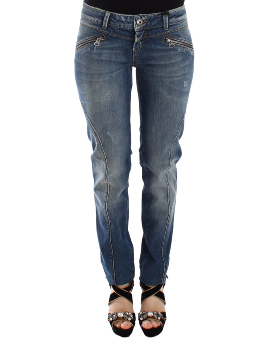 Ermanno Scervino Blue Slim Jeans Denim Pants Straight Women's Stretch