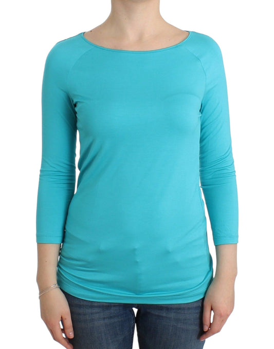 Ermanno Scervino Lingerie Blue Top Blouse Jumper Modal Women's Solid