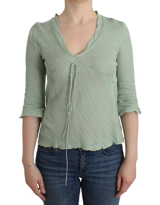Ermanno Scervino Green Lightweight Knit Sweater Top Women's Blouse