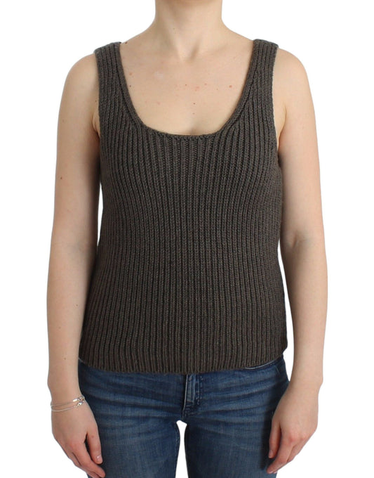 Ermanno Scervino Gray Knit Top Knitted Sweater Merino Women's Wool