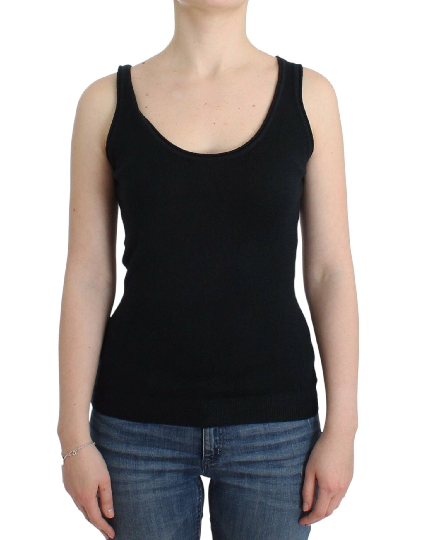 Ermanno Scervino Black Knit Top Knitted Sweater 100% Women's Cashmere