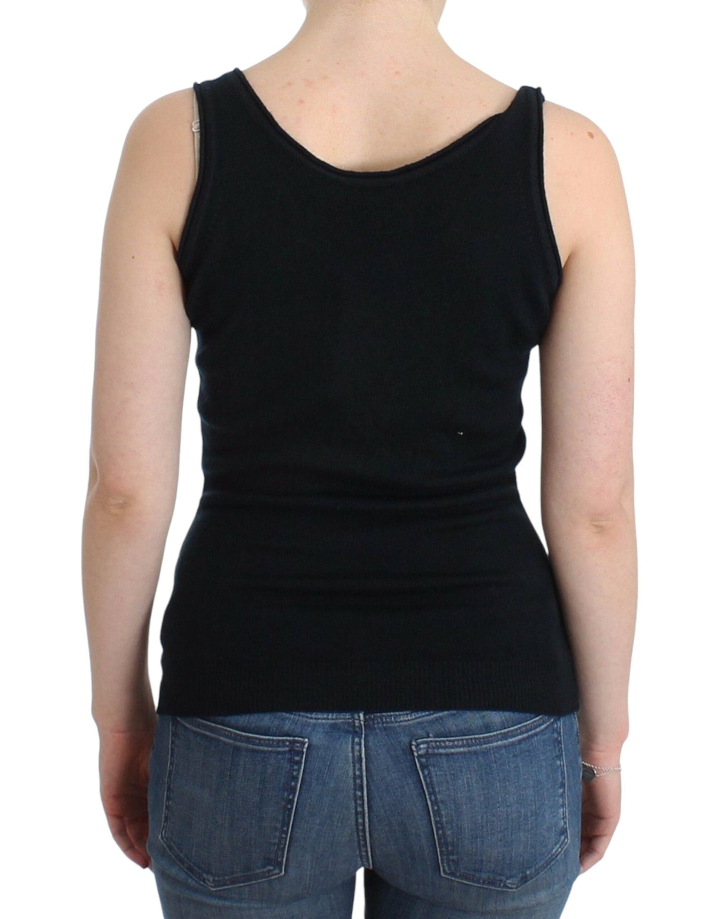 Ermanno Scervino Black Knit Top Knitted Sweater 100% Women's Cashmere