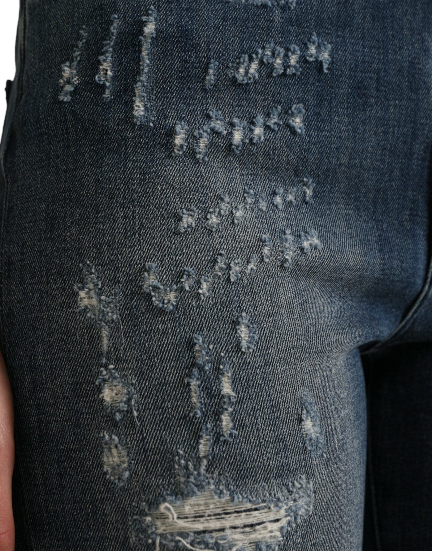 Dolce & Gabbana Dark Blue Distressed GRACE Skinny Denim Women's Jeans