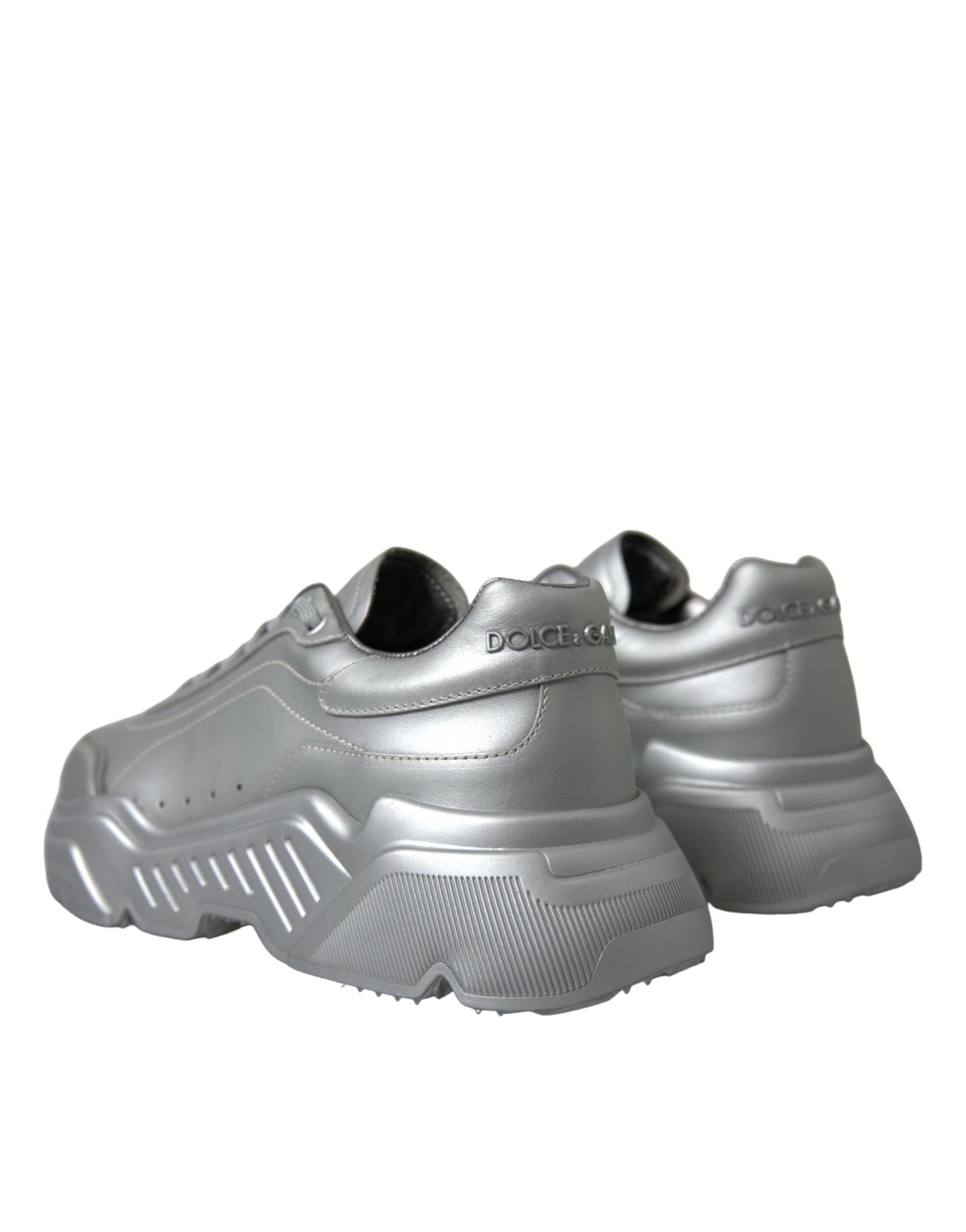 Dolce & Gabbana Silver DAYMASTER Leather Men Casual Sneakers Men's Shoes