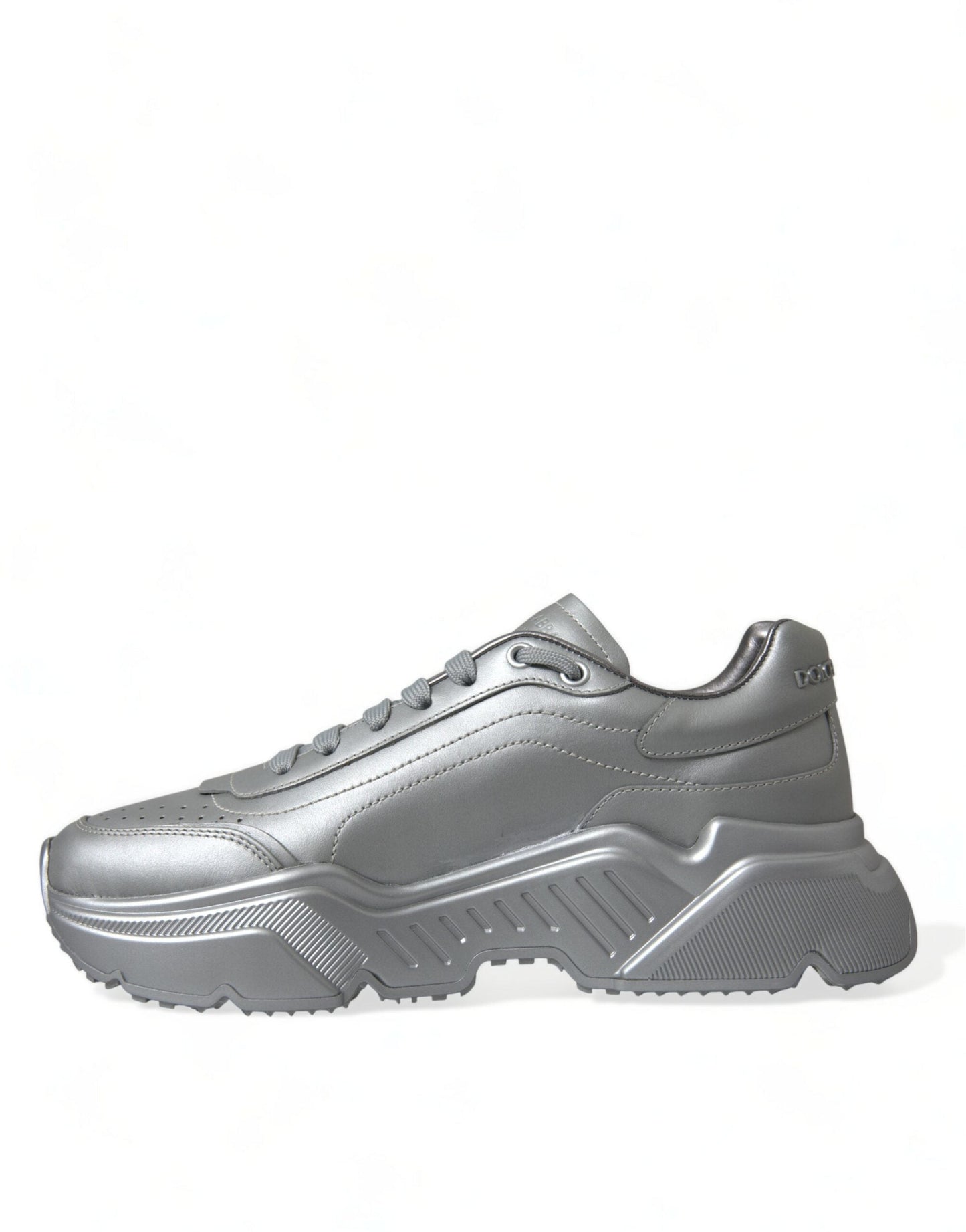 Dolce & Gabbana Silver DAYMASTER Leather Men Casual Sneakers Men's Shoes