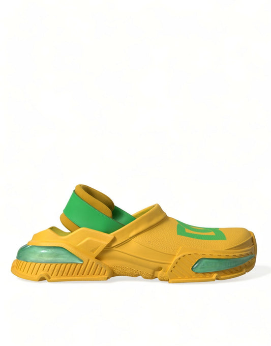 Dolce & Gabbana Yellow Green Rubber Clogs Men Slippers Men Men's Shoes