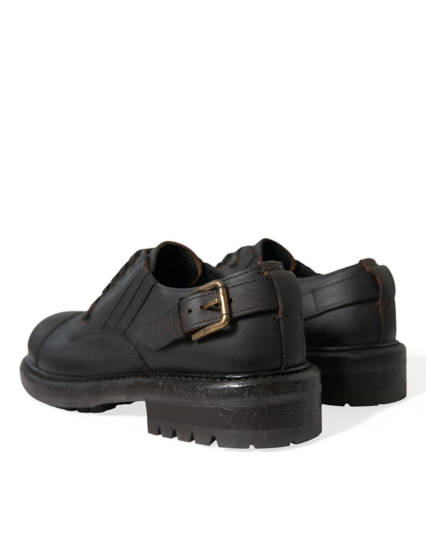 Dolce & Gabbana Brown Leather Lace Up Derby Men Dress Men's Shoes