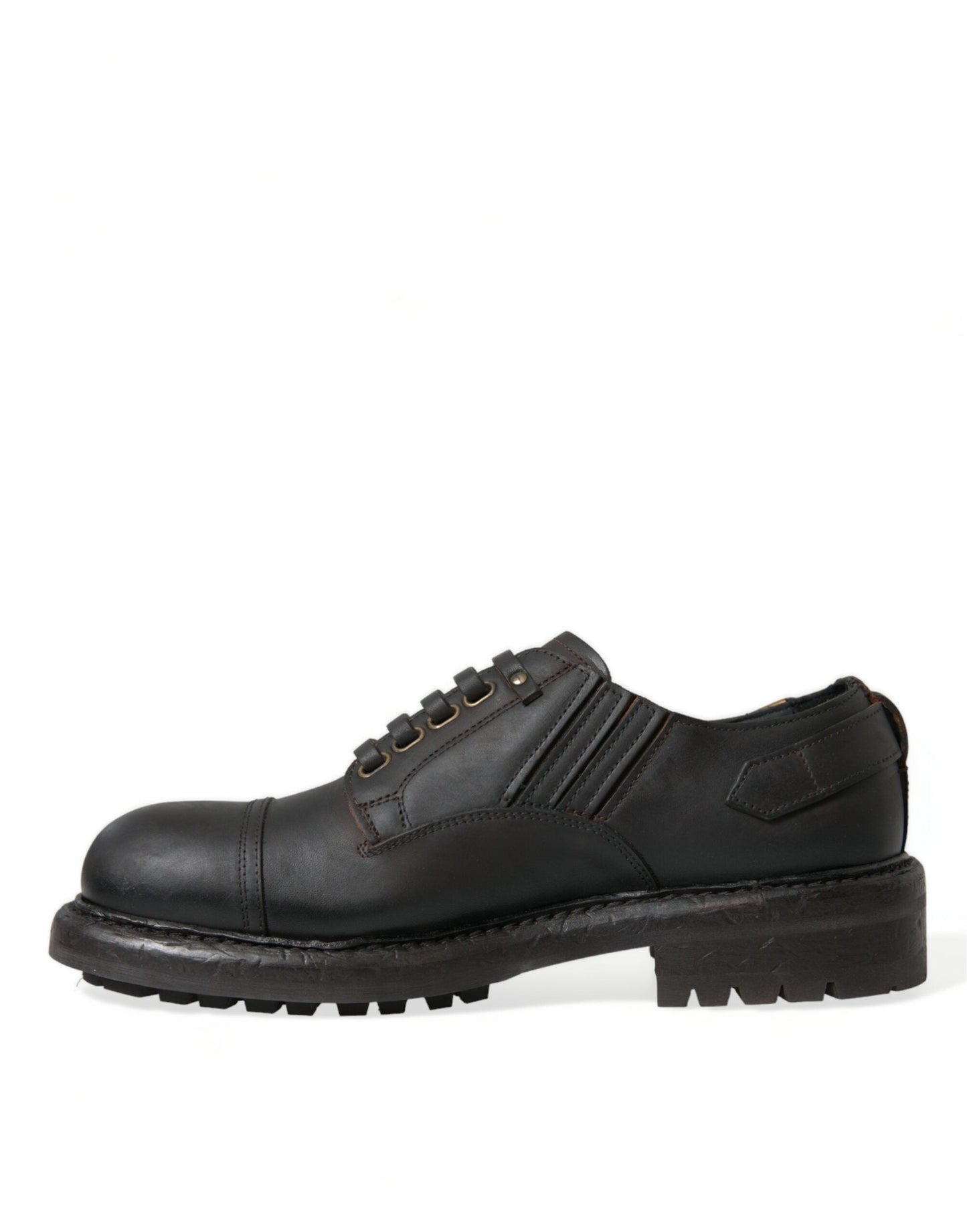Dolce & Gabbana Brown Leather Lace Up Derby Men Dress Men's Shoes
