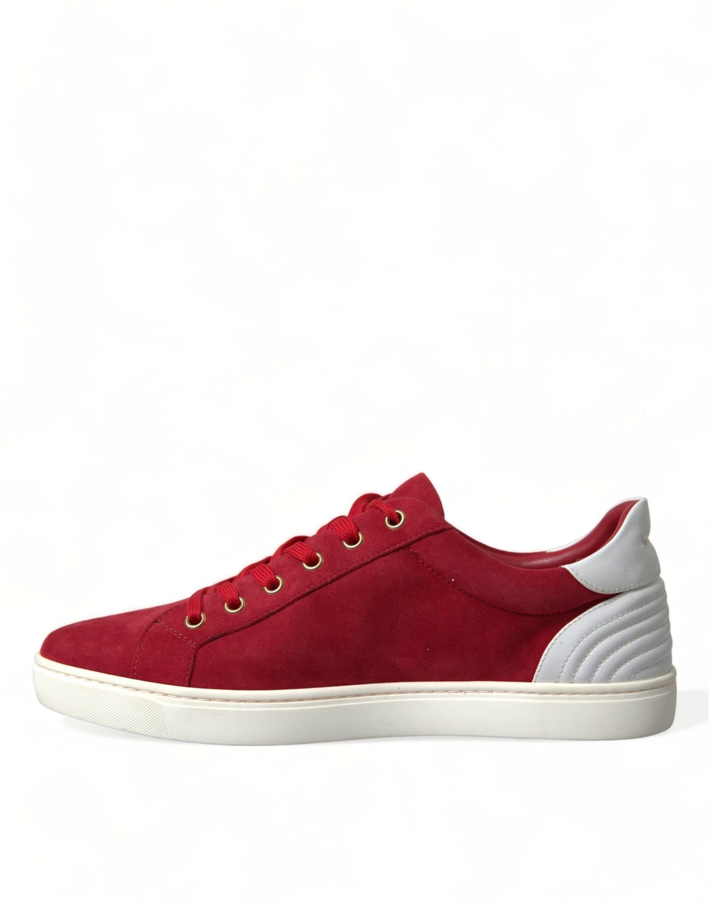 Dolce & Gabbana Red Suede Leather Men Low Top Sneakers Men's Shoes