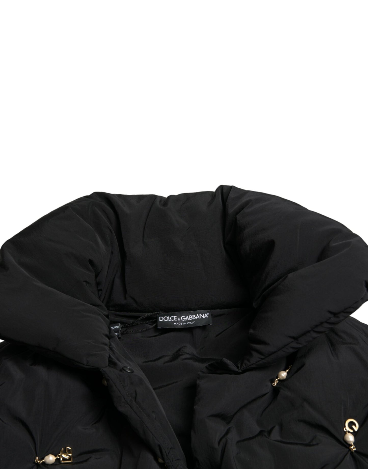 Dolce & Gabbana Black Embellished Quilted Shell Bomber Women's Jacket