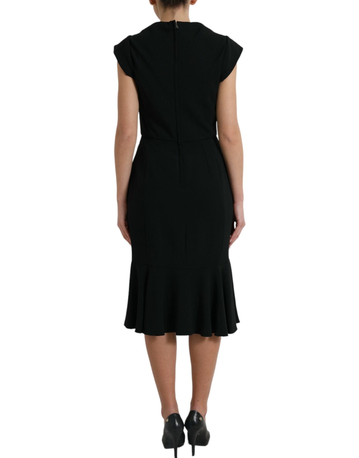 Dolce & Gabbana Black Cady Viscose Sleeveless Women's Dress