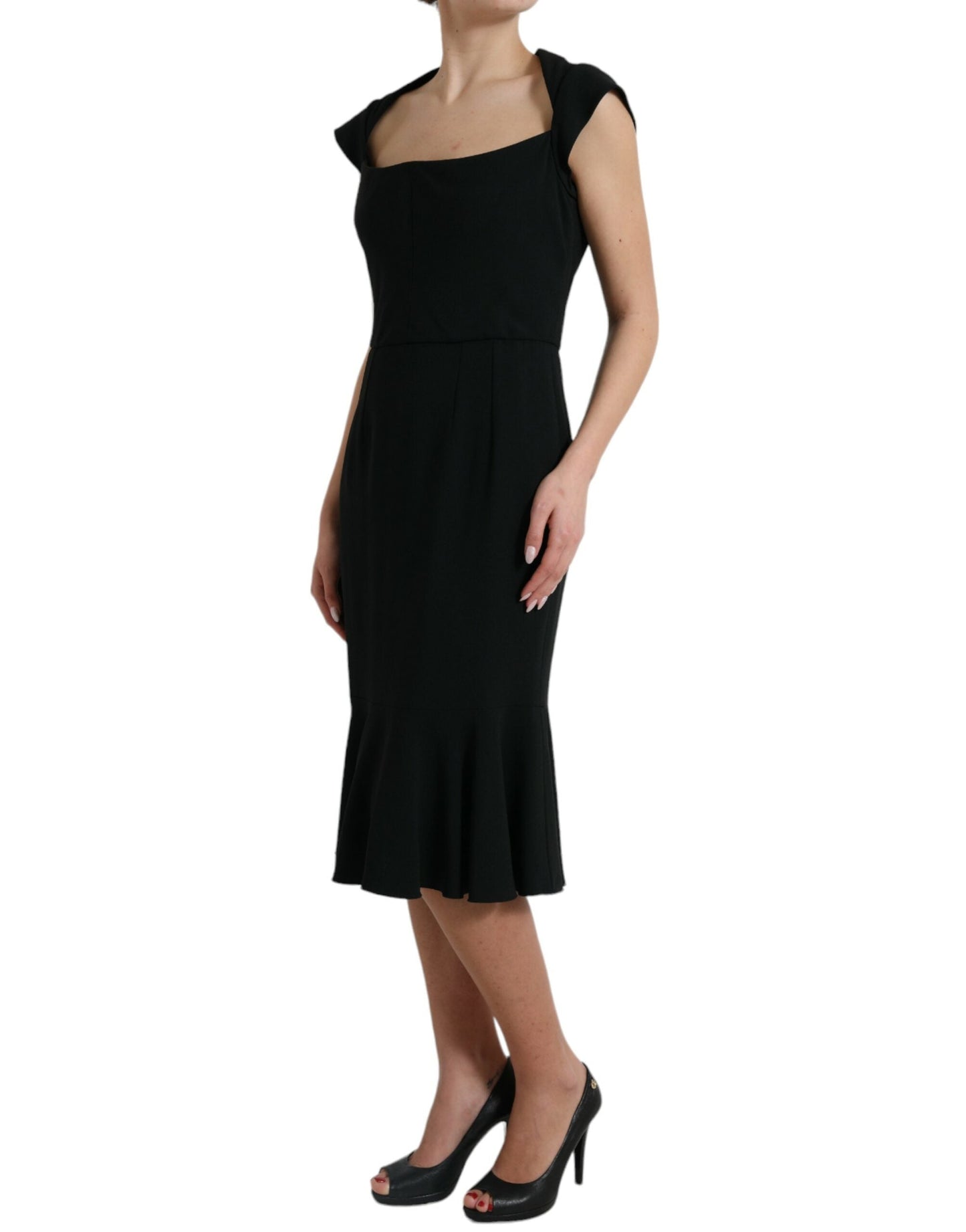 Dolce & Gabbana Black Cady Viscose Sleeveless Women's Dress