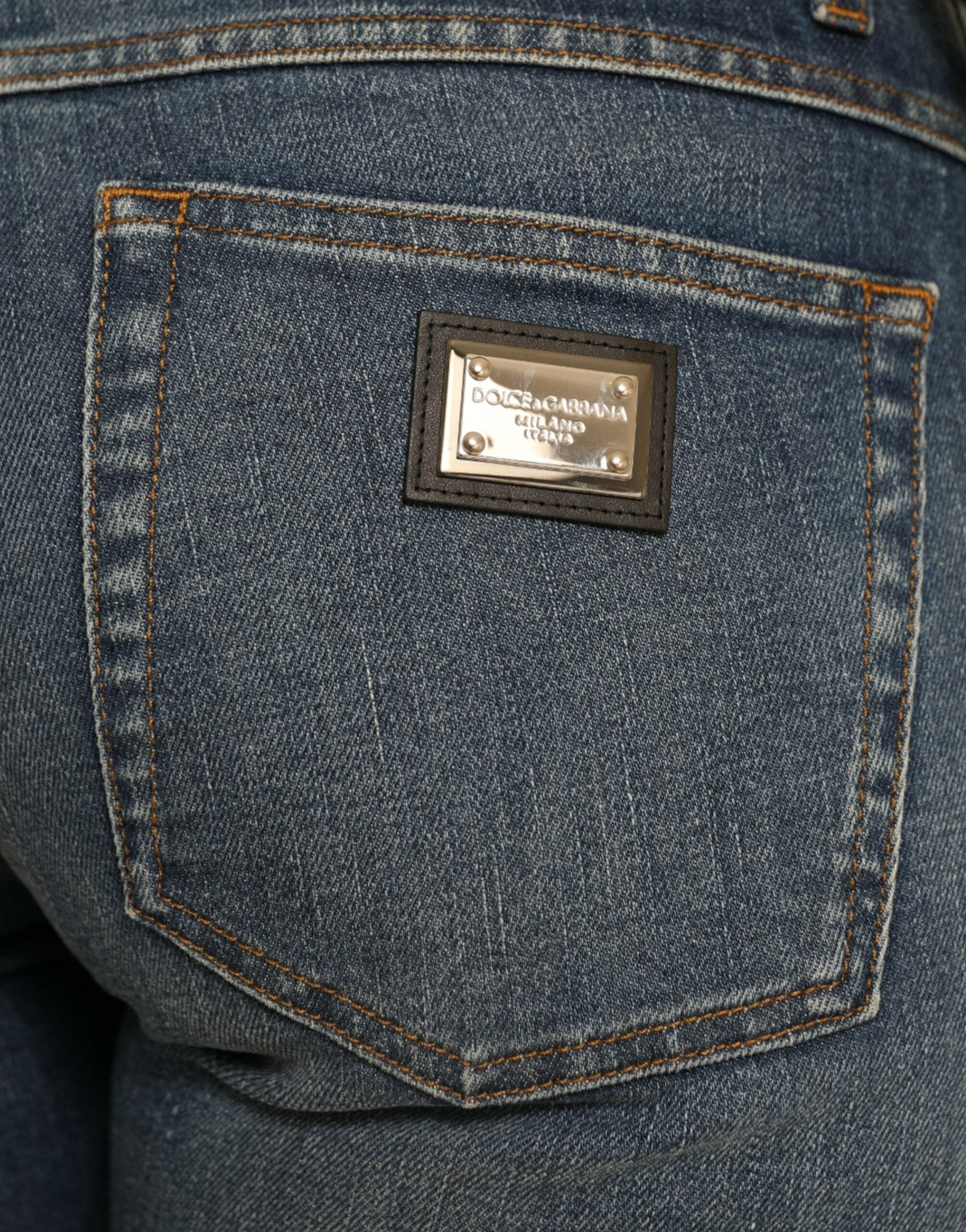 Dolce & Gabbana Blue BOYFRIEND Mid Waist Cotton Denim Women's Jeans