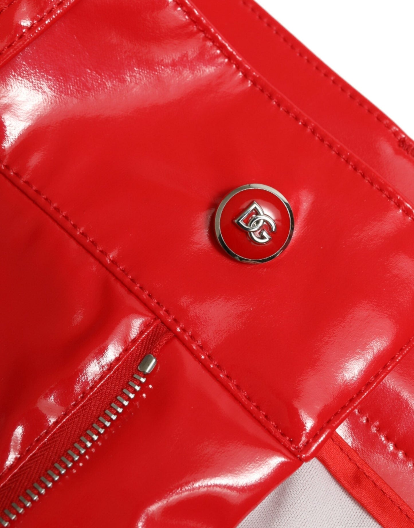 Dolce & Gabbana Shiny Red High Waist Skinny Women's Pants
