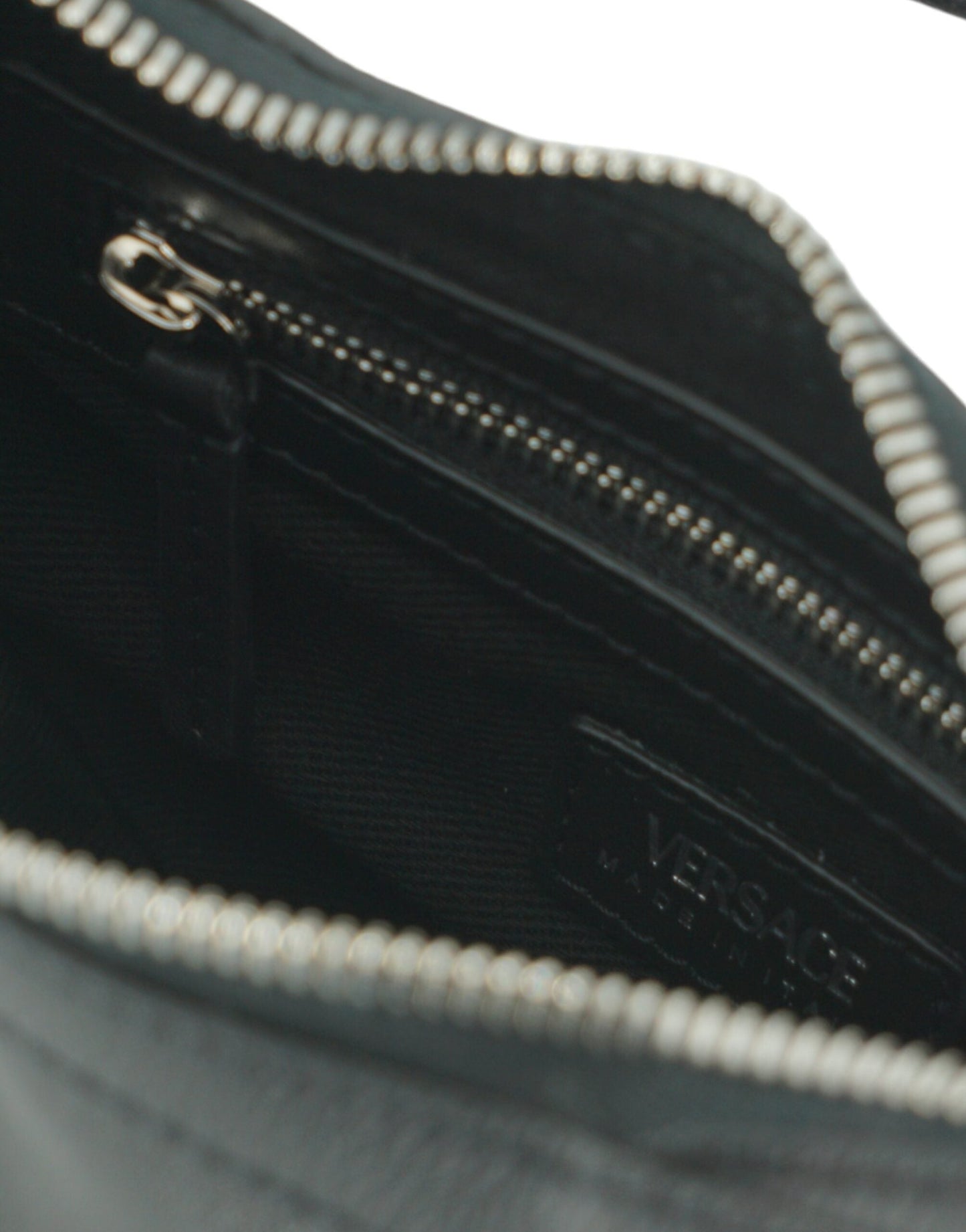 Versace Black Calf Leather Hobo Mini Shoulder Women's Bag