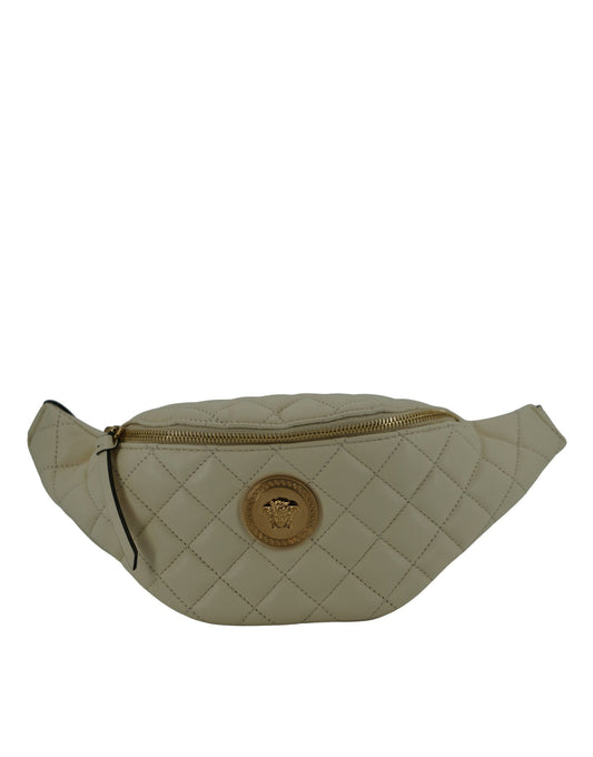Versace White Lamb Leather Belt Women's Bag